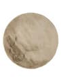 Hochflorteppich rund Lux Taupe
