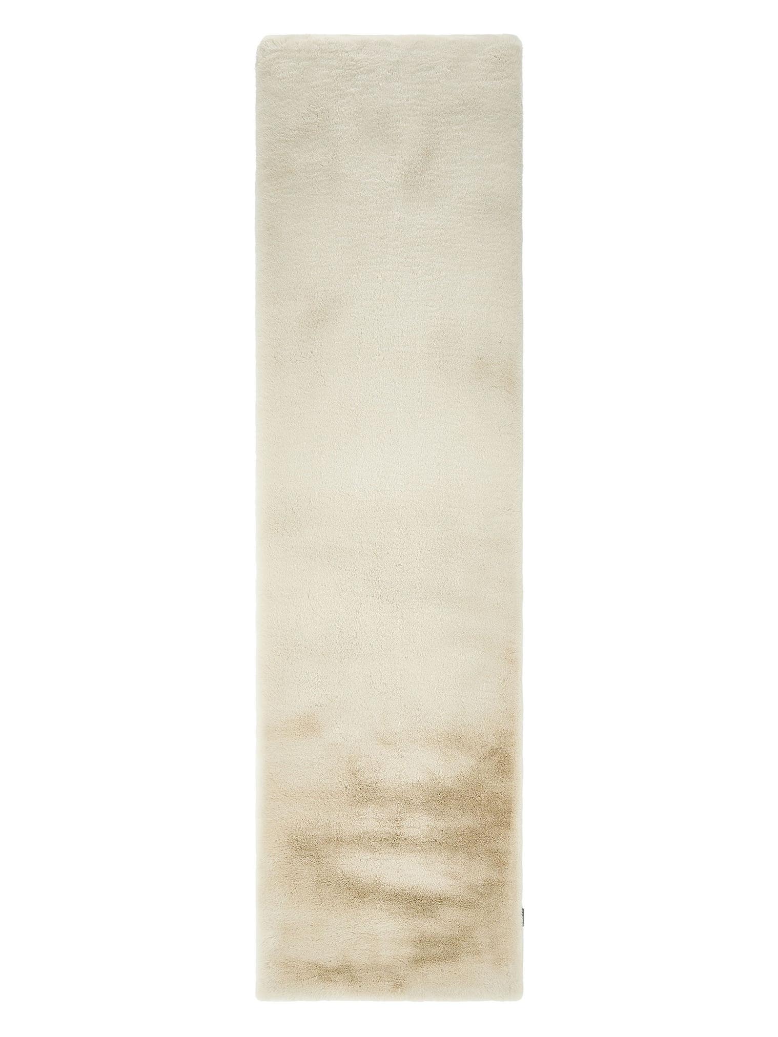Teppich aus 100 % polyester in Beige mit 41 til 50 mm hohem Flor von benuta Finest