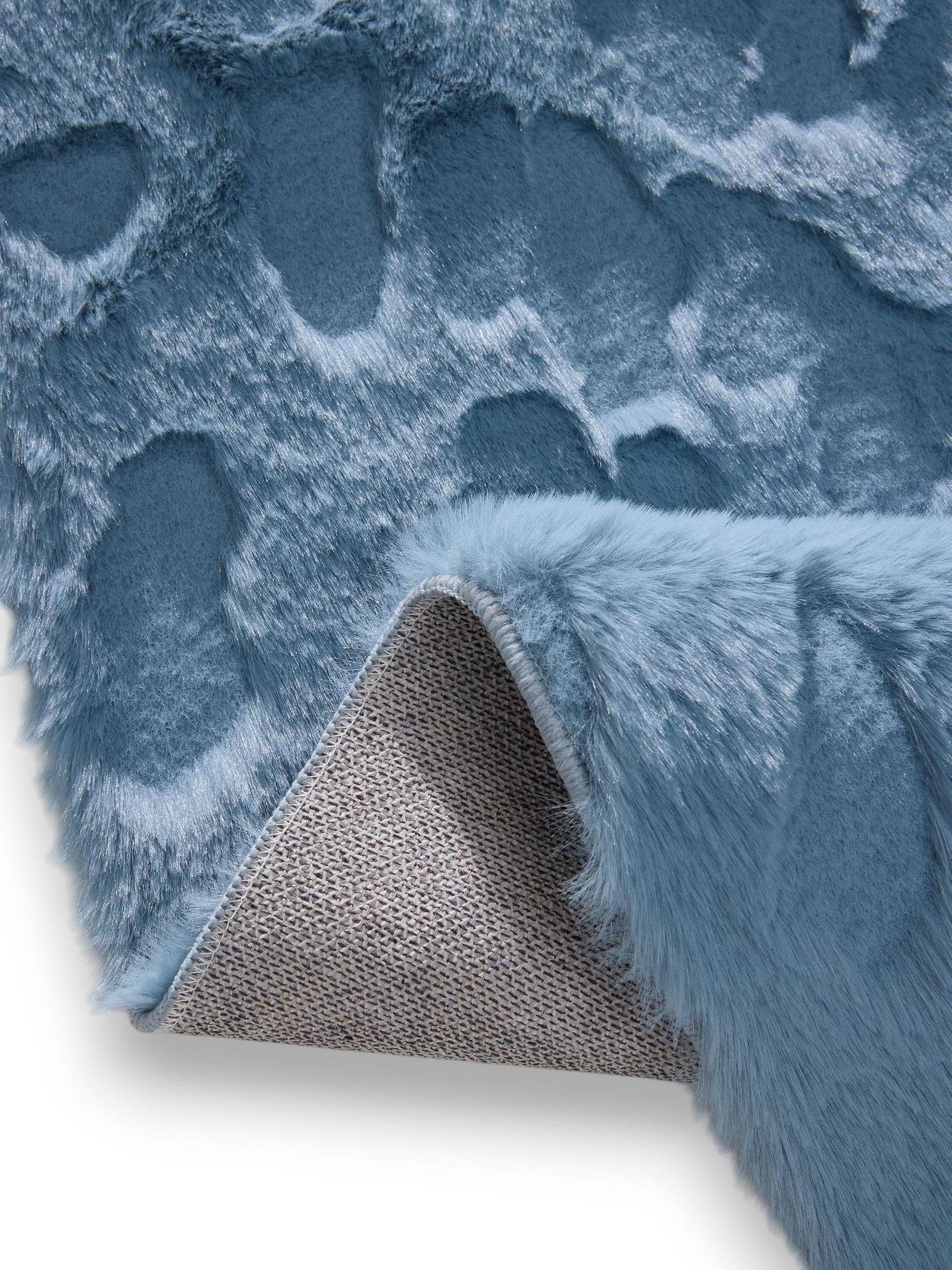 Teppich aus 100% Polyester in Blå mit 21 - 30 mm hohem Flor von benuta Pop