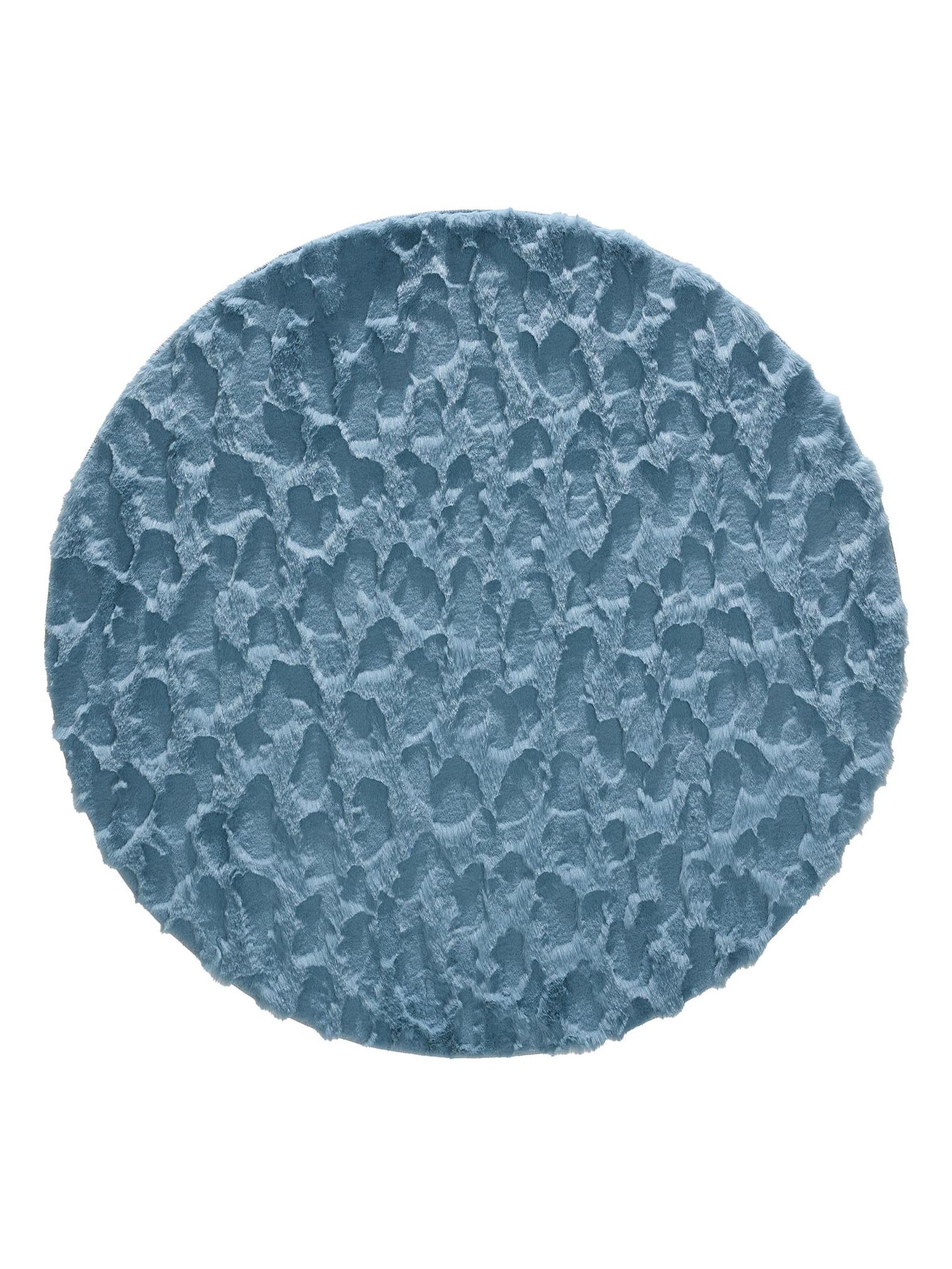 Tapijt van 100% Polyester in Blauw met een 21 - 30 mm hoge pool van benuta Pop