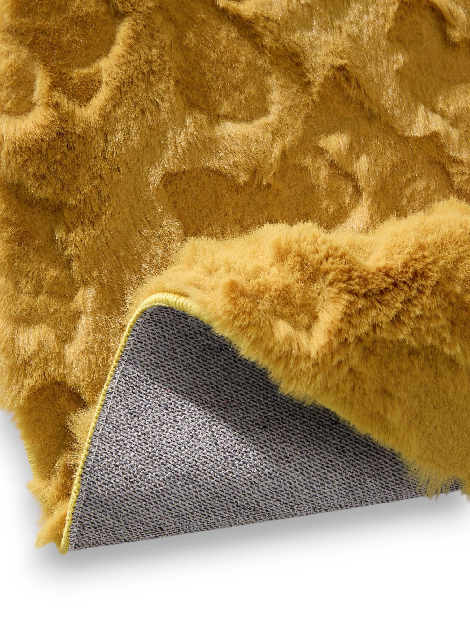 Teppich aus 100% poliester in żółty mit 21 - 30 mm hohem Flor von benuta Pop