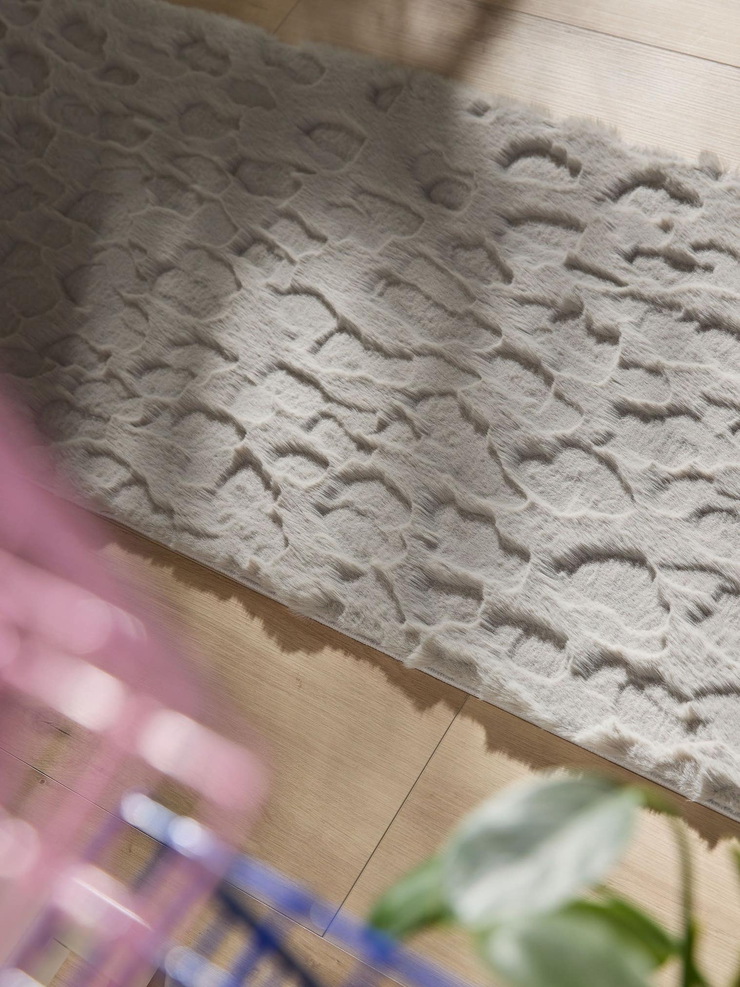 Teppich aus 100% Polyester in Grijs mit 21 - 30 mm hohem Flor von benuta Pop