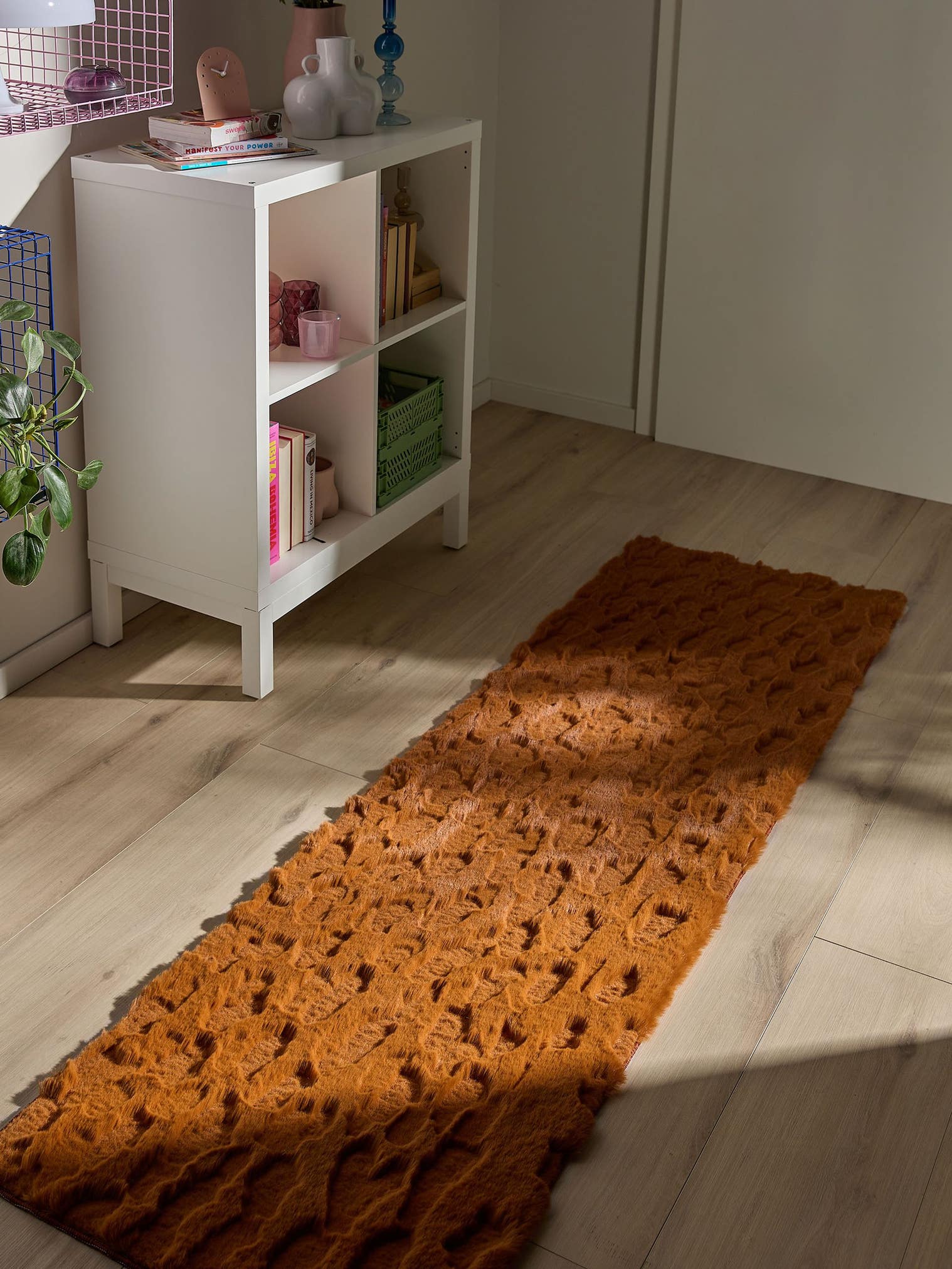 Rug made of 100% Polyester in Orange with a 21 - 30 mm high pile by benuta Pop