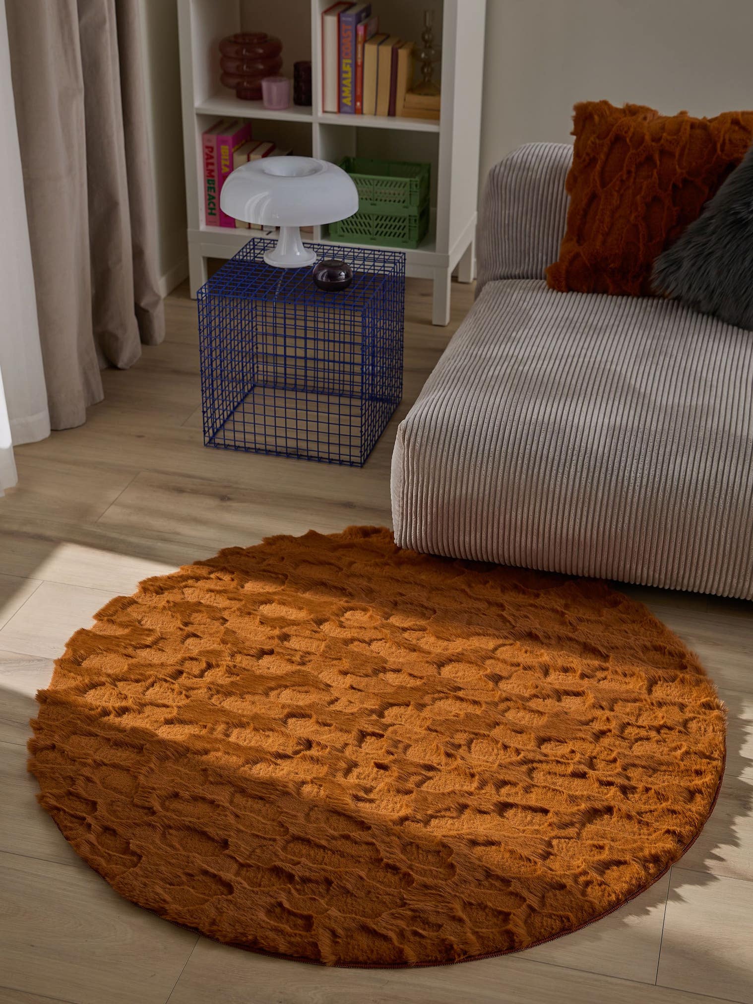 Rug made of 100% Polyester in Orange with a 21 - 30 mm high pile by benuta Pop