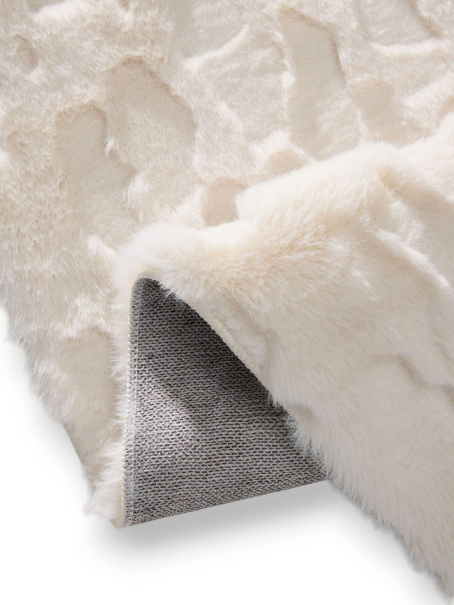 Tapis en 100% Polyester en Beige avec une pile de 21 - 30 mm de hauteur de benuta Pop
