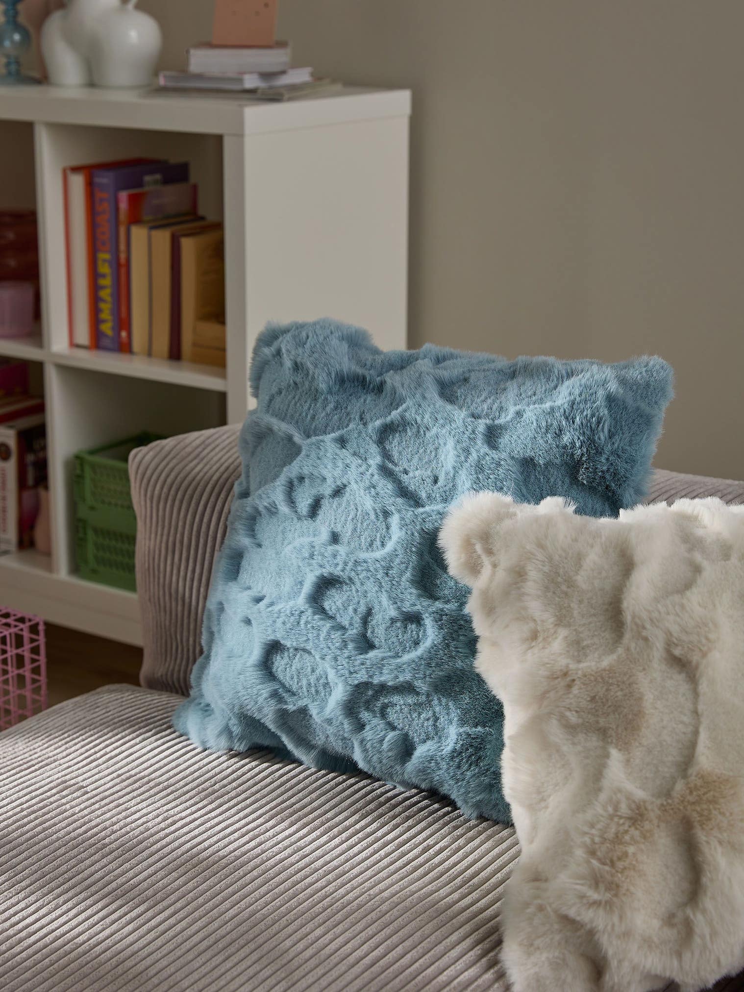 Copricuscino Immy Azzuro im Design Animal-Look aus 100% Poliestere von benuta Pop