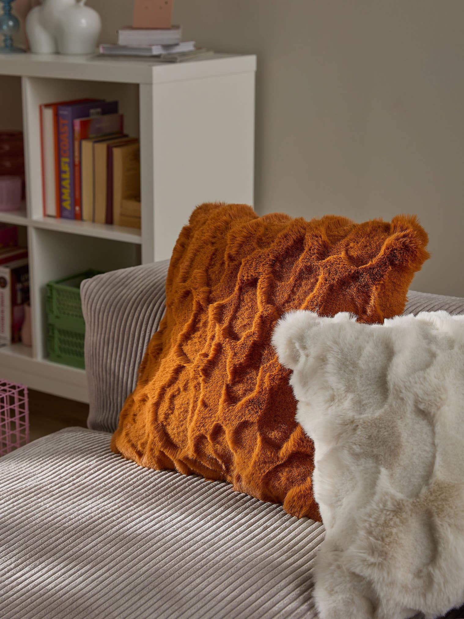 Örngott Immy Orange im Design Animal-Look aus 100% Polyester von benuta Pop
