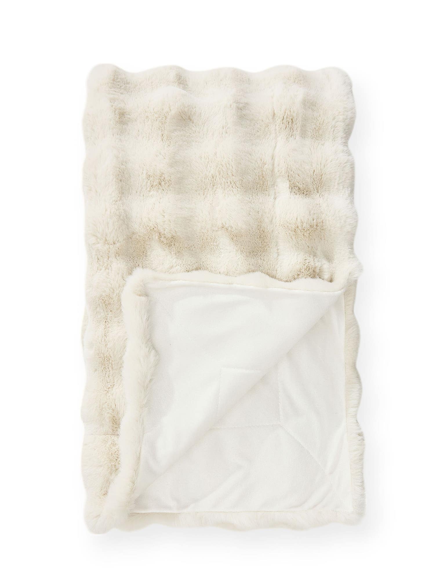 Decke Dave Cream im Design Uni aus 100% Polyester von benuta Nest