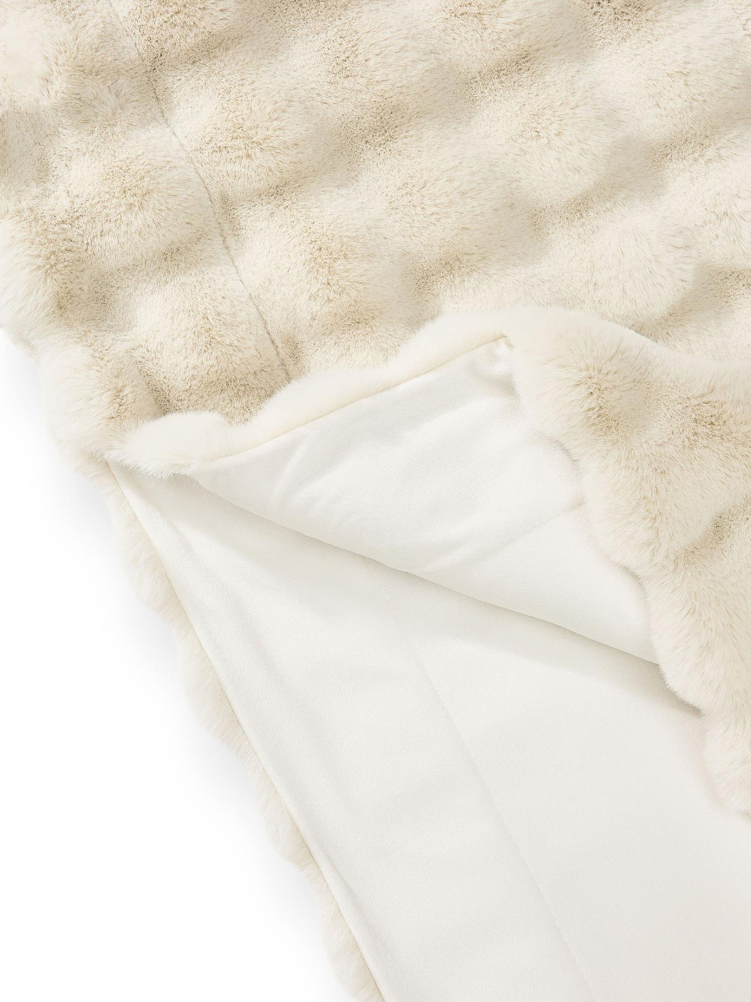 Decke Dave Cream im Design Uni aus 100% Polyester von benuta Nest