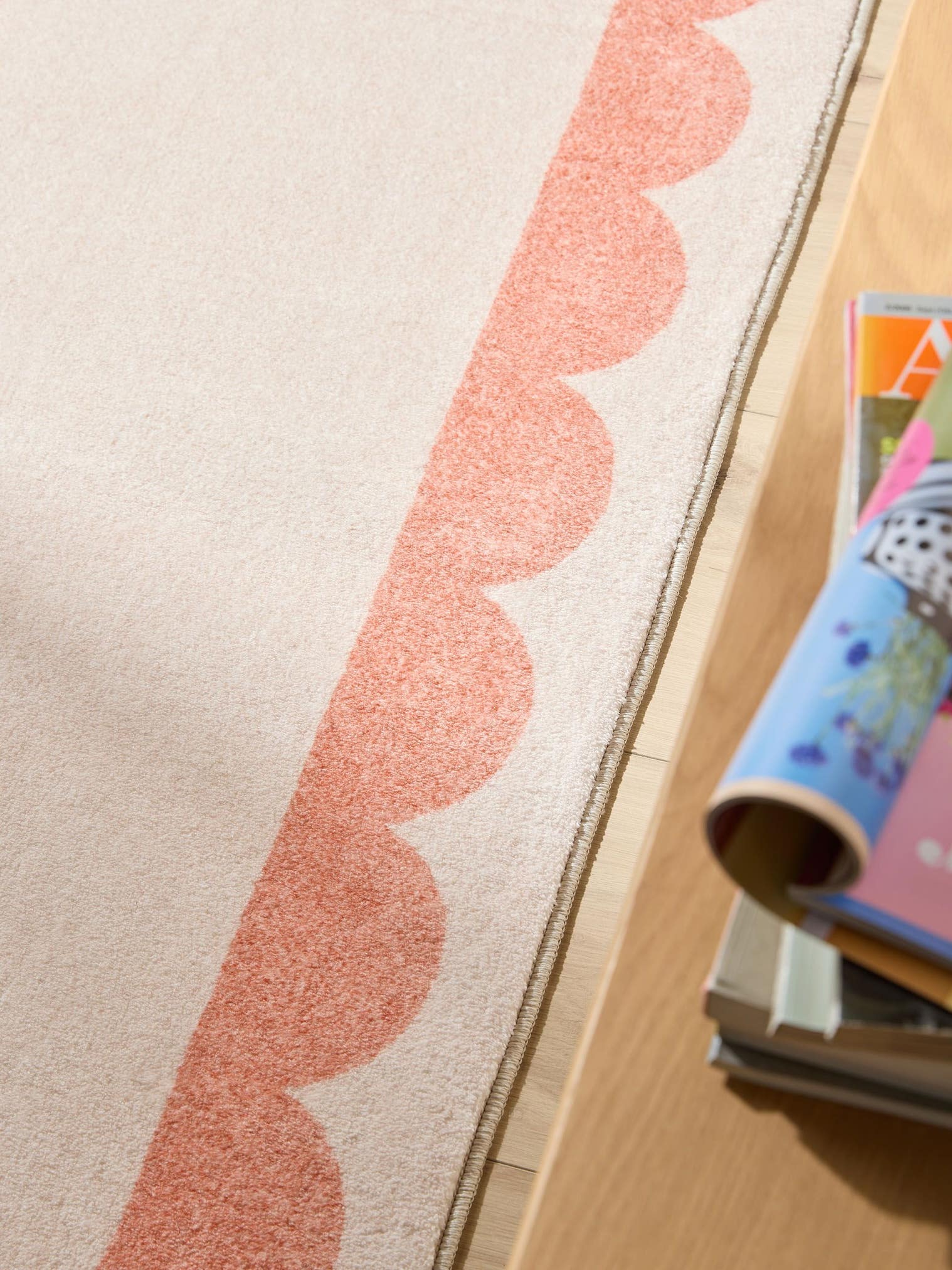 Rug made of 100% Polyester in Orange with a 6 - 10 mm high pile by benuta Pop