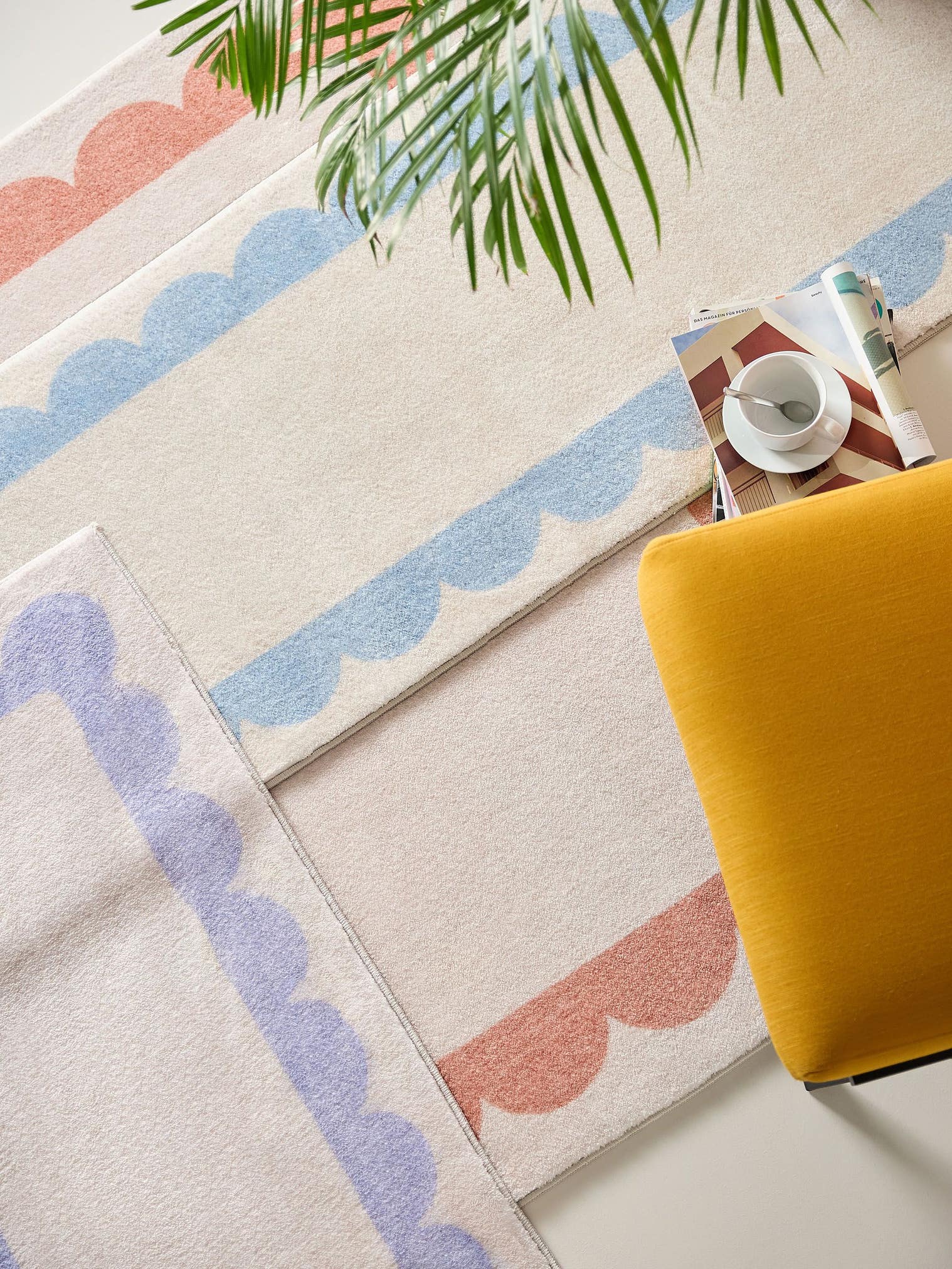 Rug made of 100% Polyester in Orange with a 6 - 10 mm high pile by benuta Pop