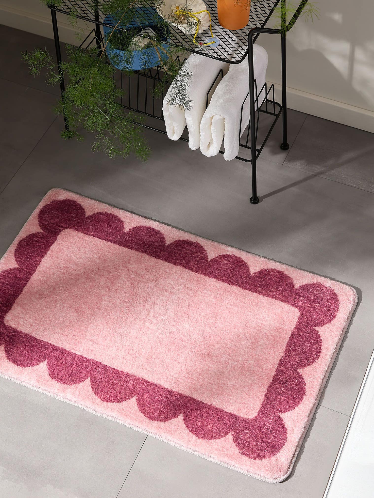 Tappeto di 100% Poliestere in Rosa con pelo alto 6 - 10 mm da benuta Pop