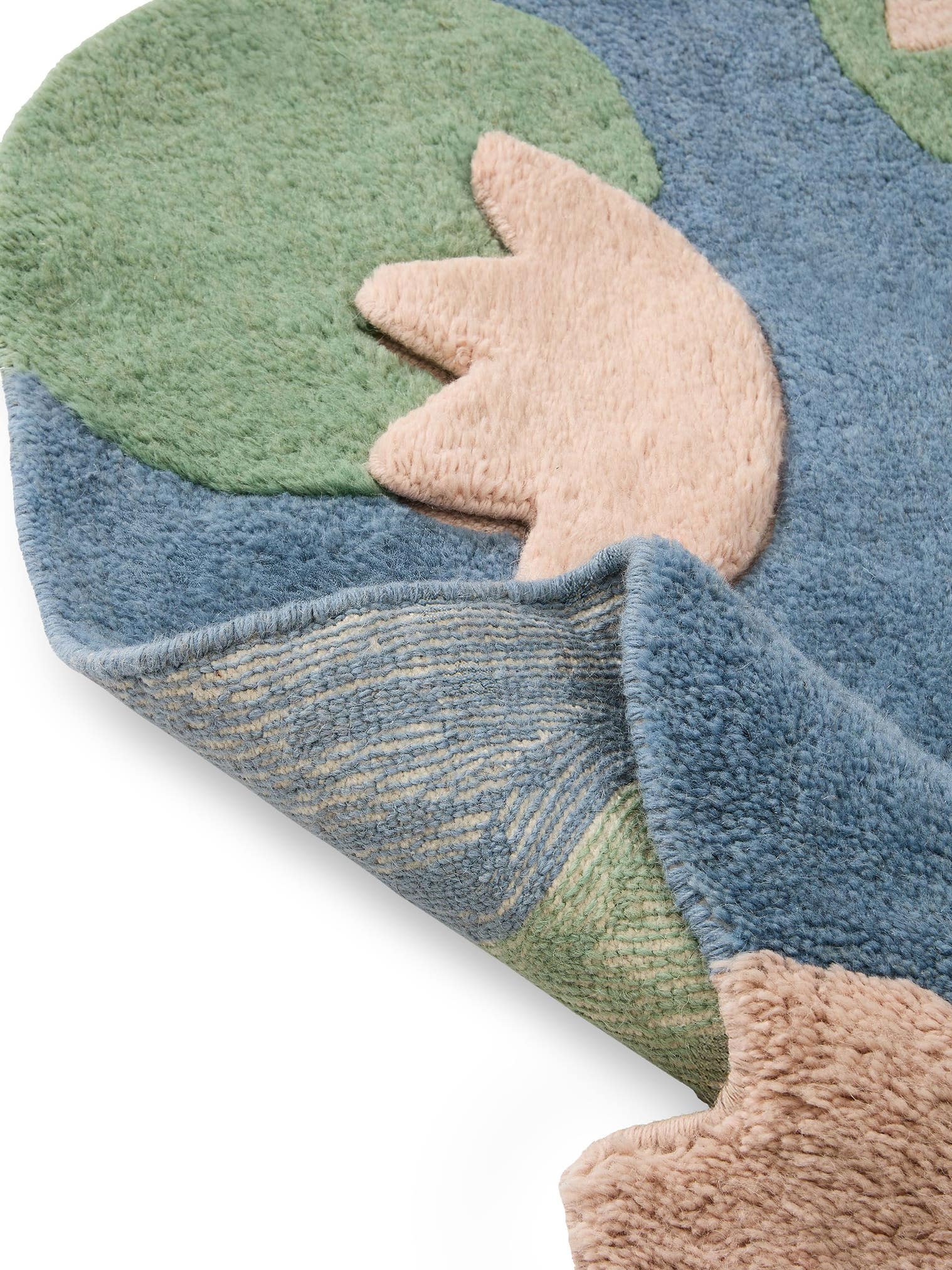 Teppich aus 100% Wolle in Multicolor mit 6 bis 10 mm hohem Flor von Lytte