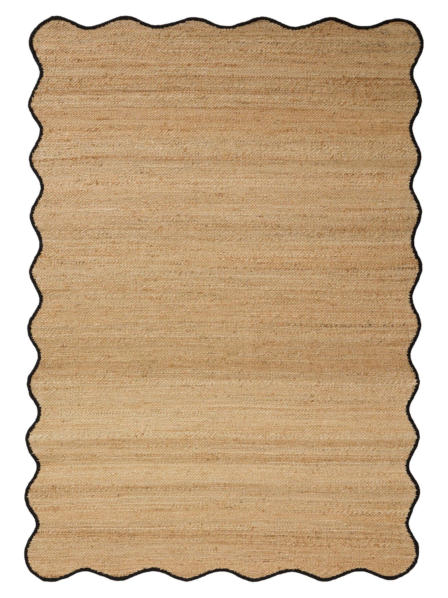 Teppich aus 91% Jute, 4% Baumwolle, 3% Wolle, 2% Polyester in Schwarz mit bis 5 mm hohem Flor von benuta Pop
