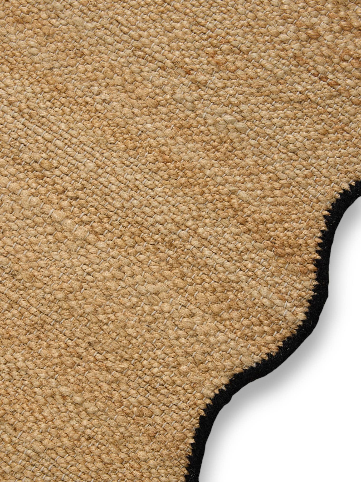 Tæppe af 91% Jute, 4% Bomuld, 3% Uld, 2% Polyester i Sort med 1- 5 mm høj luv fra benuta Pop
