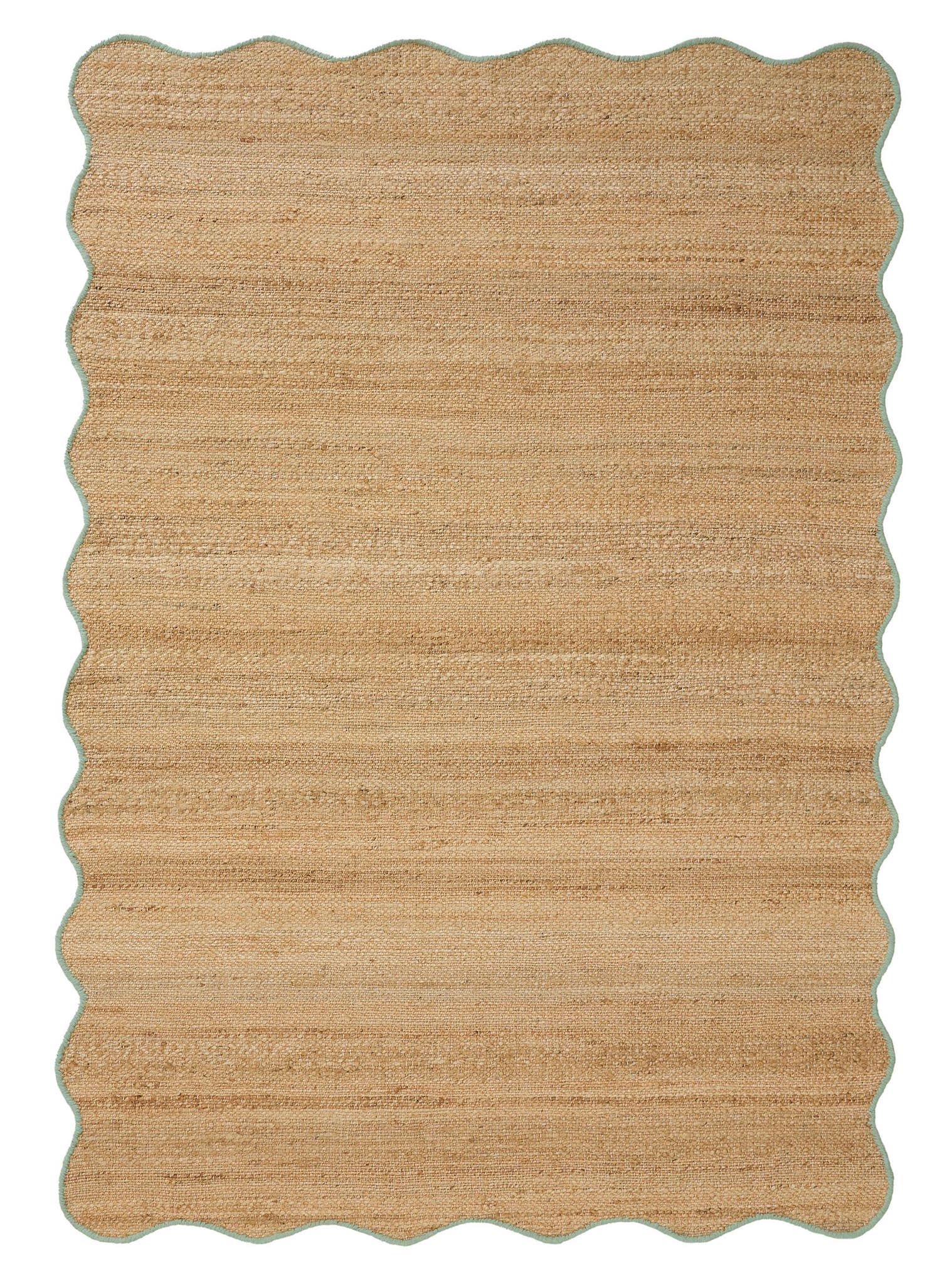 Teppich aus 91% Jute, 4% Baumwolle, 3% Wolle, 2% Polyester in Türkis mit bis 5 mm hohem Flor von benuta Pop