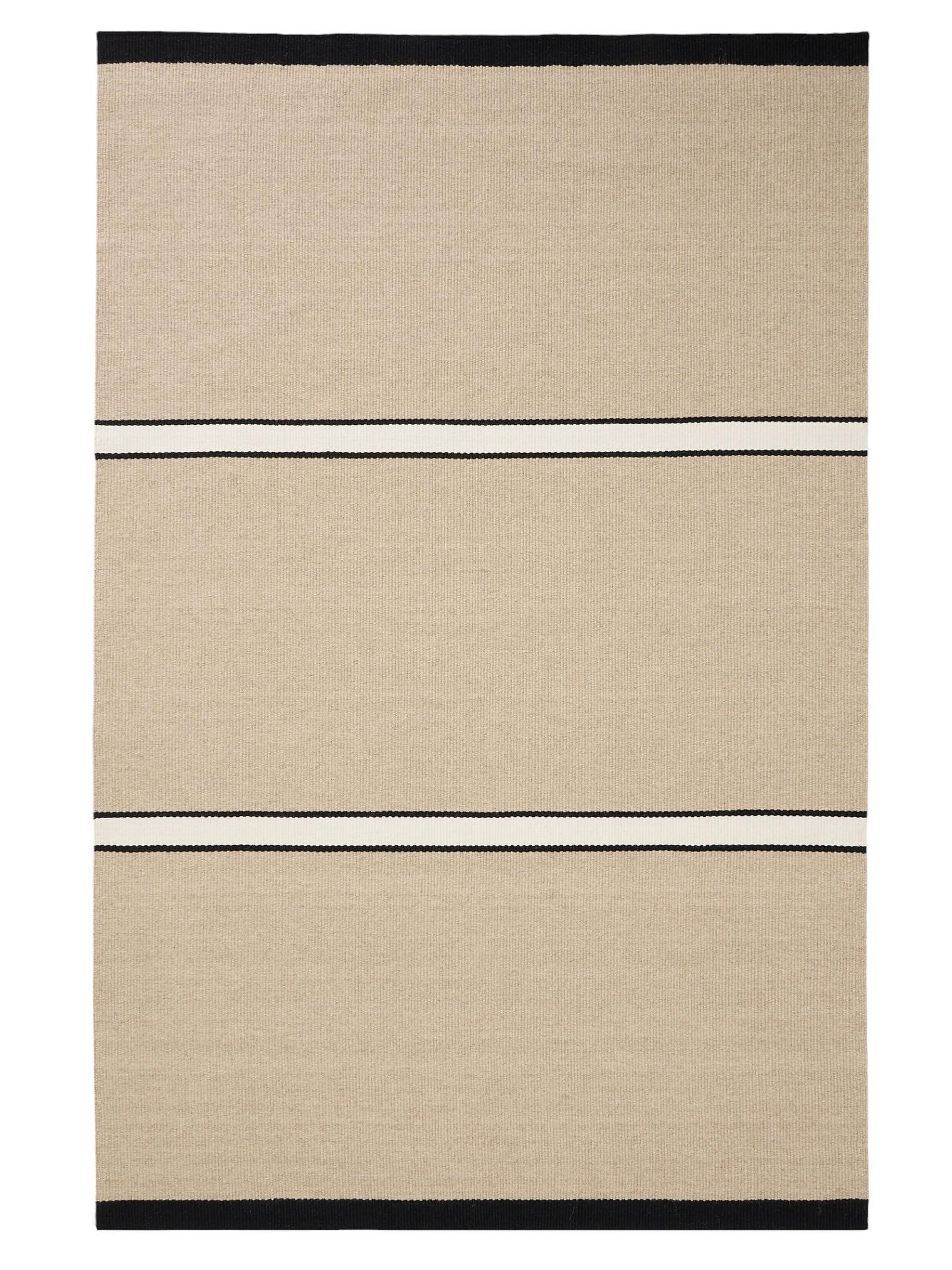 Teppich aus 100% Wolle in Beige mit bis 5 mm hohem Flor von benuta Pure