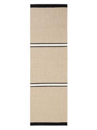 Wollteppich Läufer Livio Beige/Schwarz