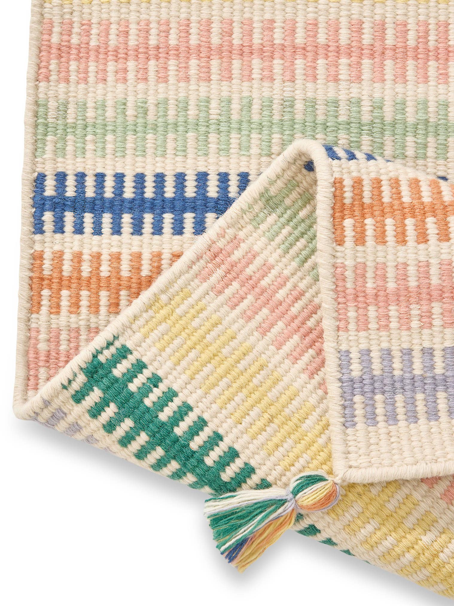 Teppich aus 100% Wolle in Multicolor mit bis 5 mm hohem Flor von Lytte