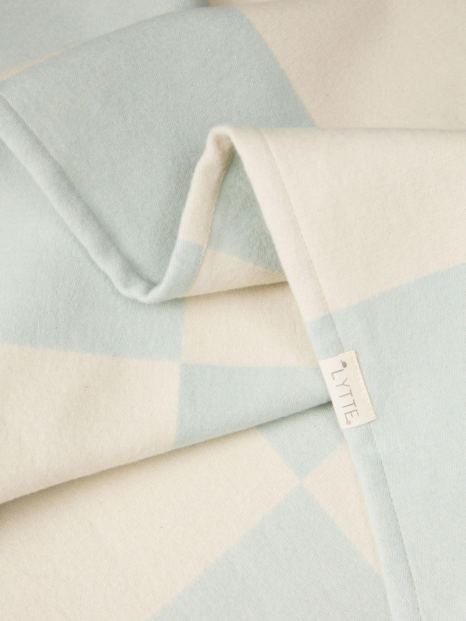 Katoenen plaid Caro Blauw in Geometrisch-ontwerp van 100% Katoen door Lytte