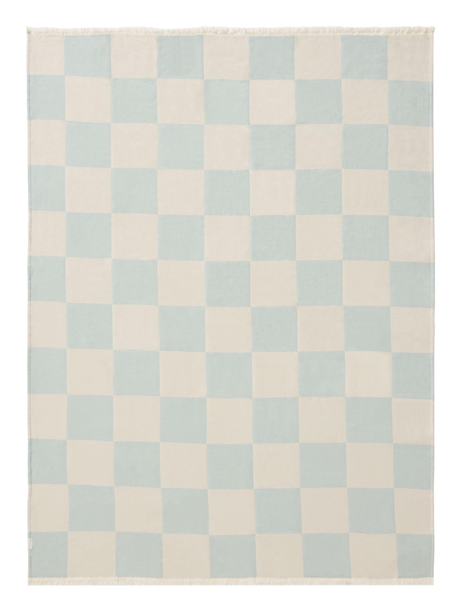 Katoenen plaid Caro Blauw in Geometrisch-ontwerp van 100% Katoen door Lytte