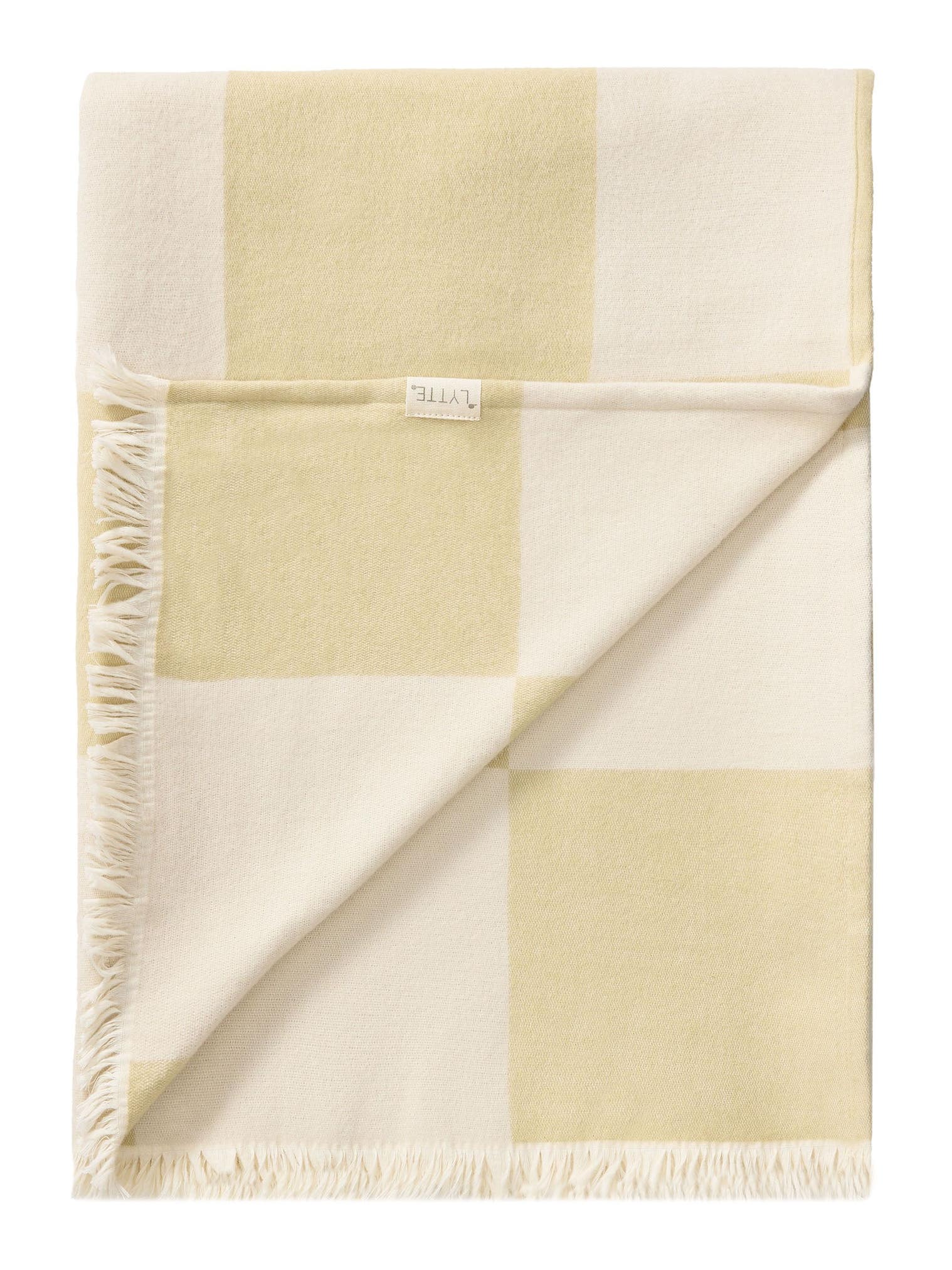 Katoenen plaid Caro Groen in Geometrisch-ontwerp van 100% Katoen door Lytte