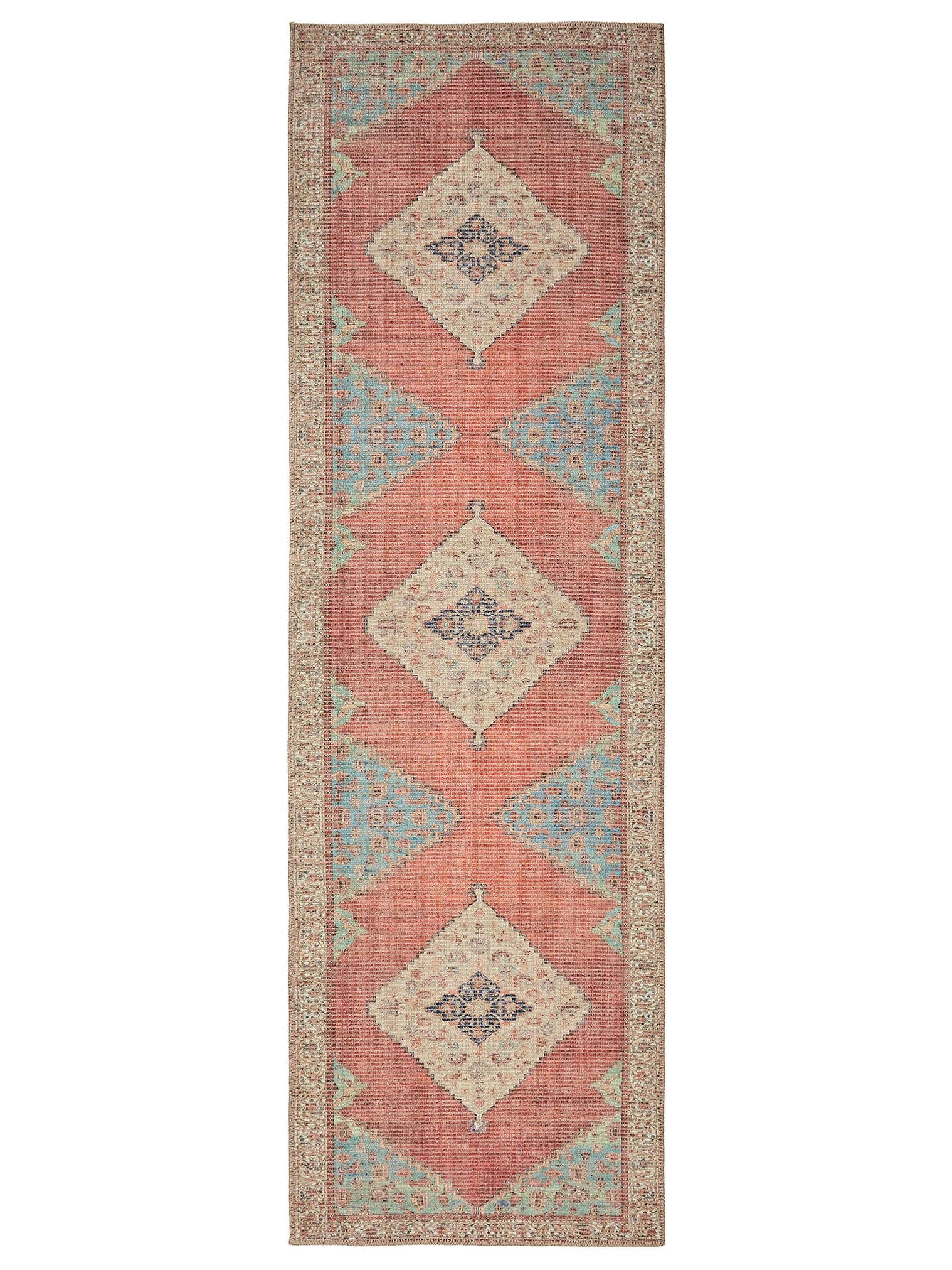 Teppich aus 50% Polyester, 50% Polycotton in Multicolor mit bis 5 mm hohem Flor von benuta Nest