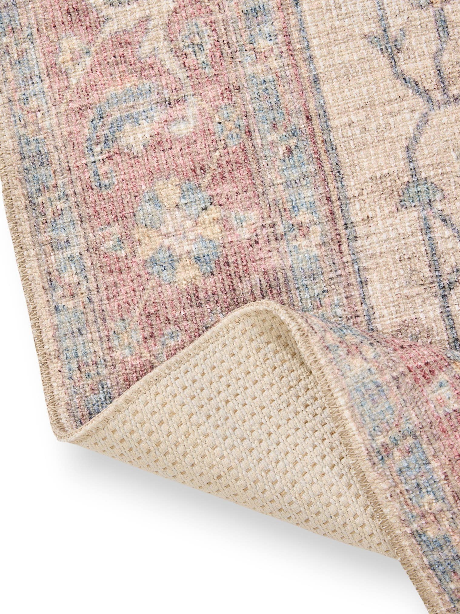 Teppich aus 50% Polyester, 50% Polycotton in Beige mit bis 5 mm hohem Flor von benuta Nest