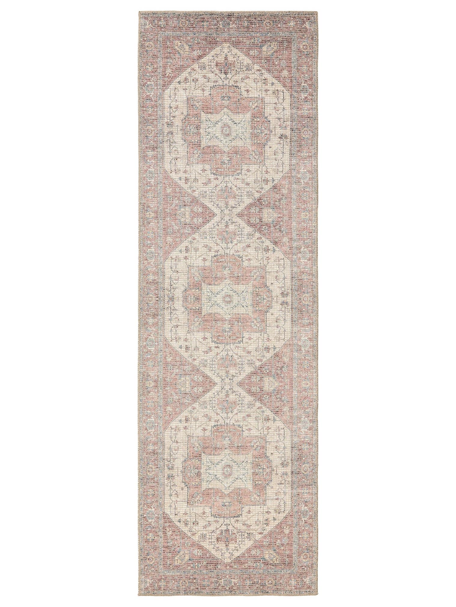 Tapis en 50% Polyester, 50% Polycoton en Beige avec une pile de 1- 5 mm de hauteur de benuta Nest