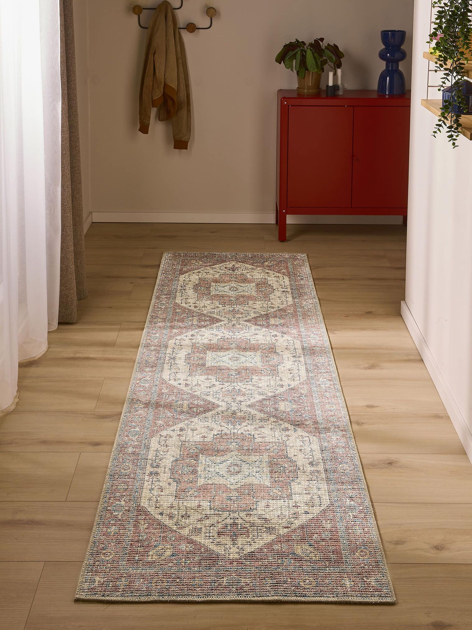 Tapis en 50% Polyester, 50% Polycoton en Beige avec une pile de 1- 5 mm de hauteur de benuta Nest