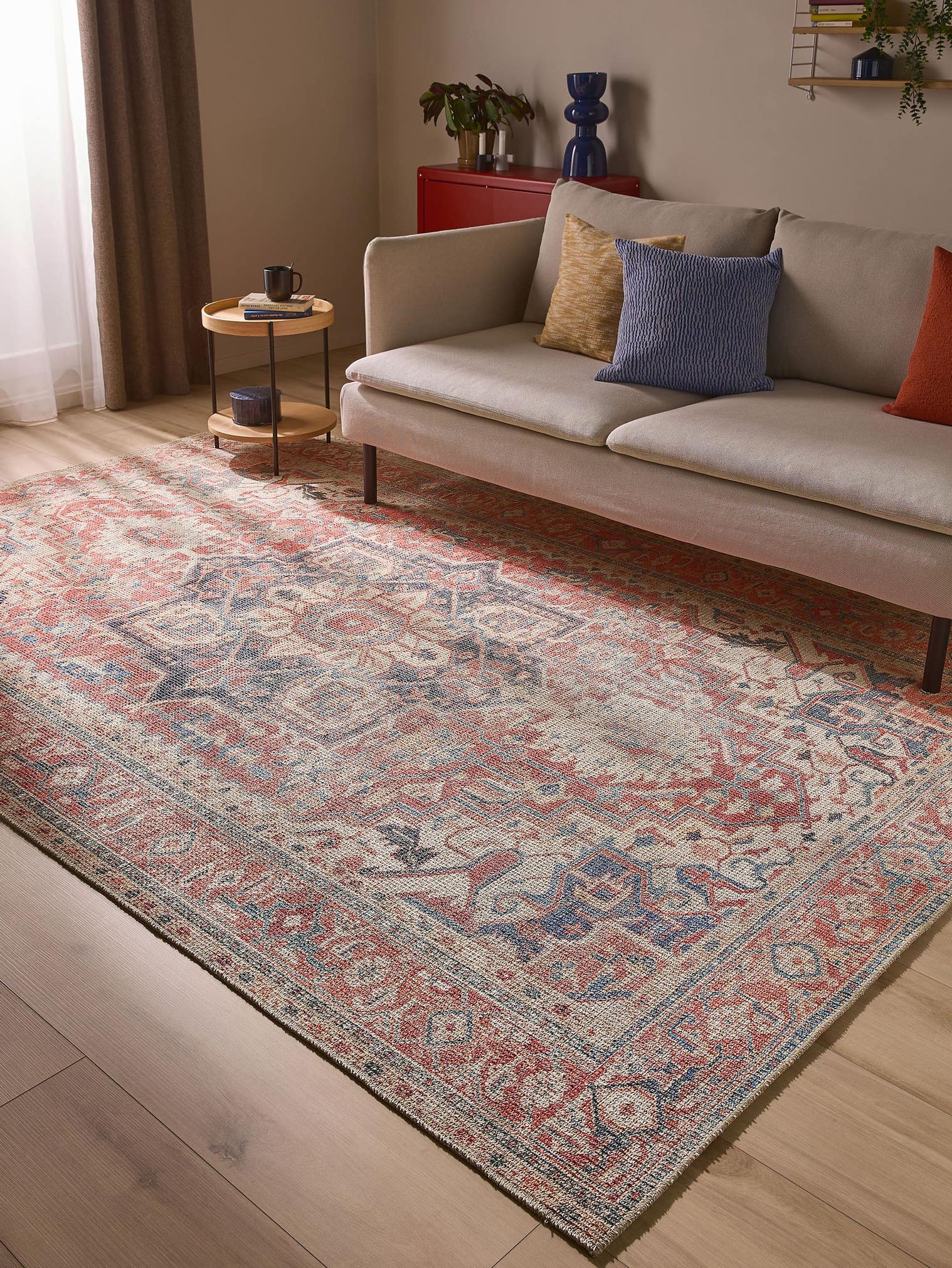 Tappeto di 50% Poliestere, 50% Policotone in Rosso con pelo alto 1- 5 mm da benuta Nest