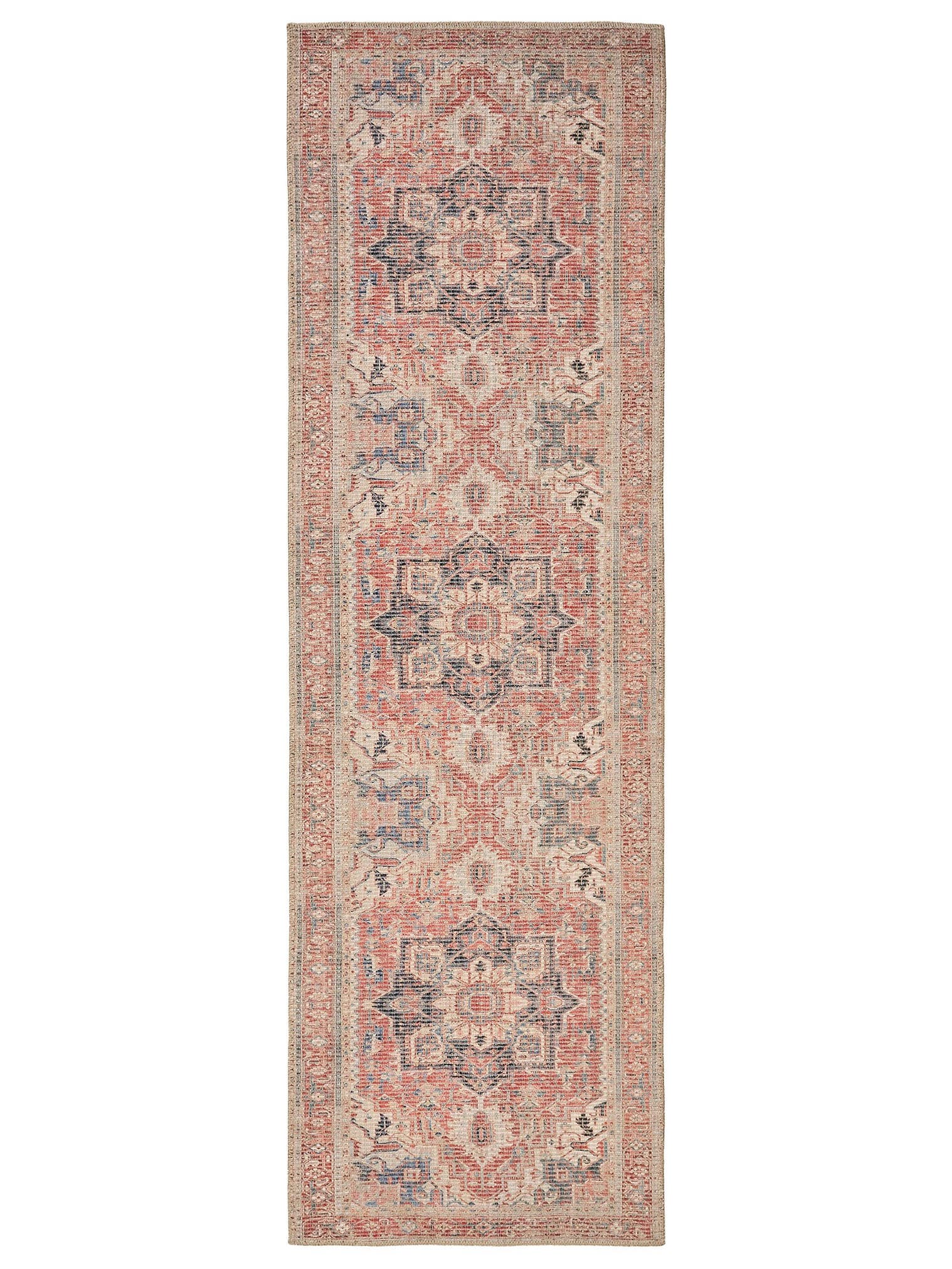 Tappeto di 50% Poliestere, 50% Policotone in Rosso con pelo alto 1- 5 mm da benuta Nest