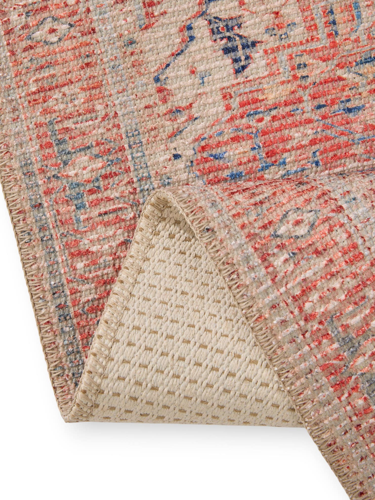Tappeto di 50% Poliestere, 50% Policotone in Rosso con pelo alto 1- 5 mm da benuta Nest