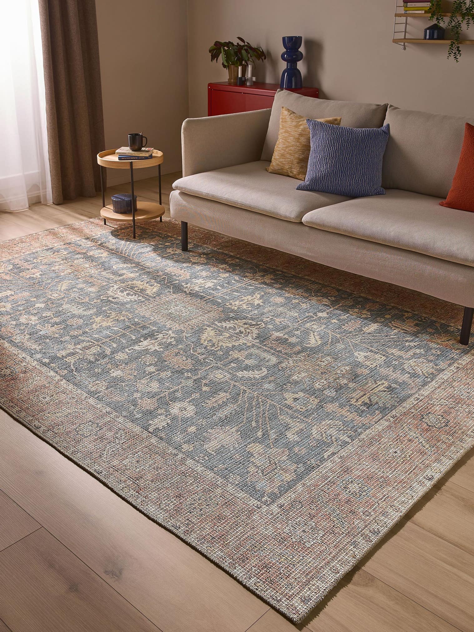 Teppich aus 50% Polyester, 50% Polycotton in Multicolor mit bis 5 mm hohem Flor von benuta Nest