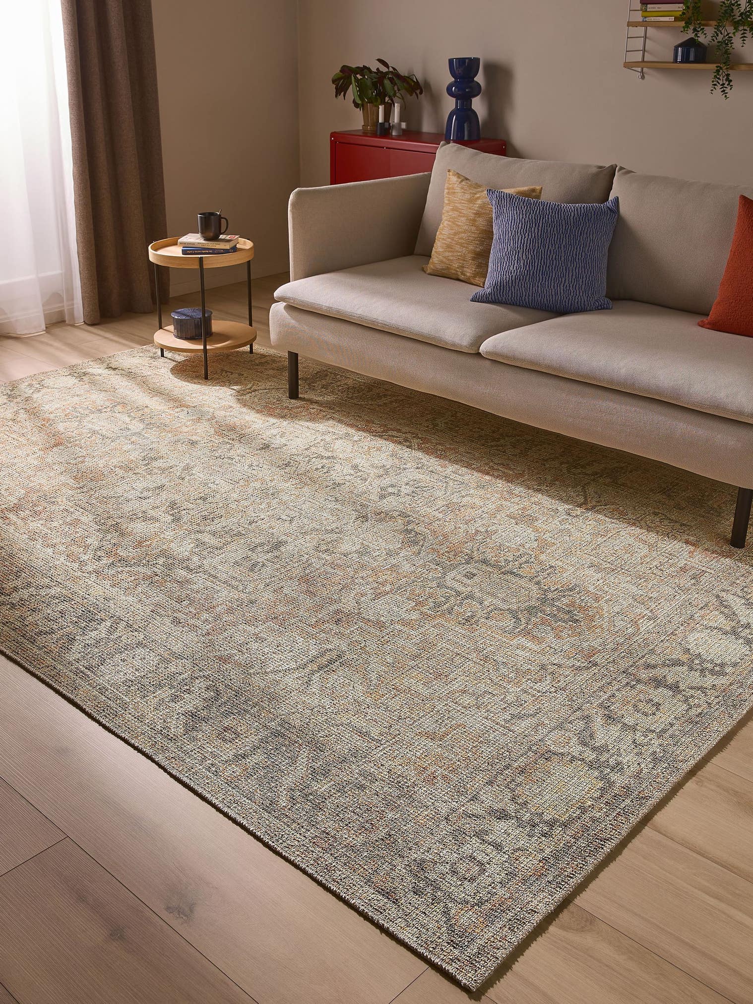 Rug made of 50% Polyester, 50% Polycotton in Multicoloured with a 1- 5 mm high pile by benuta Nest