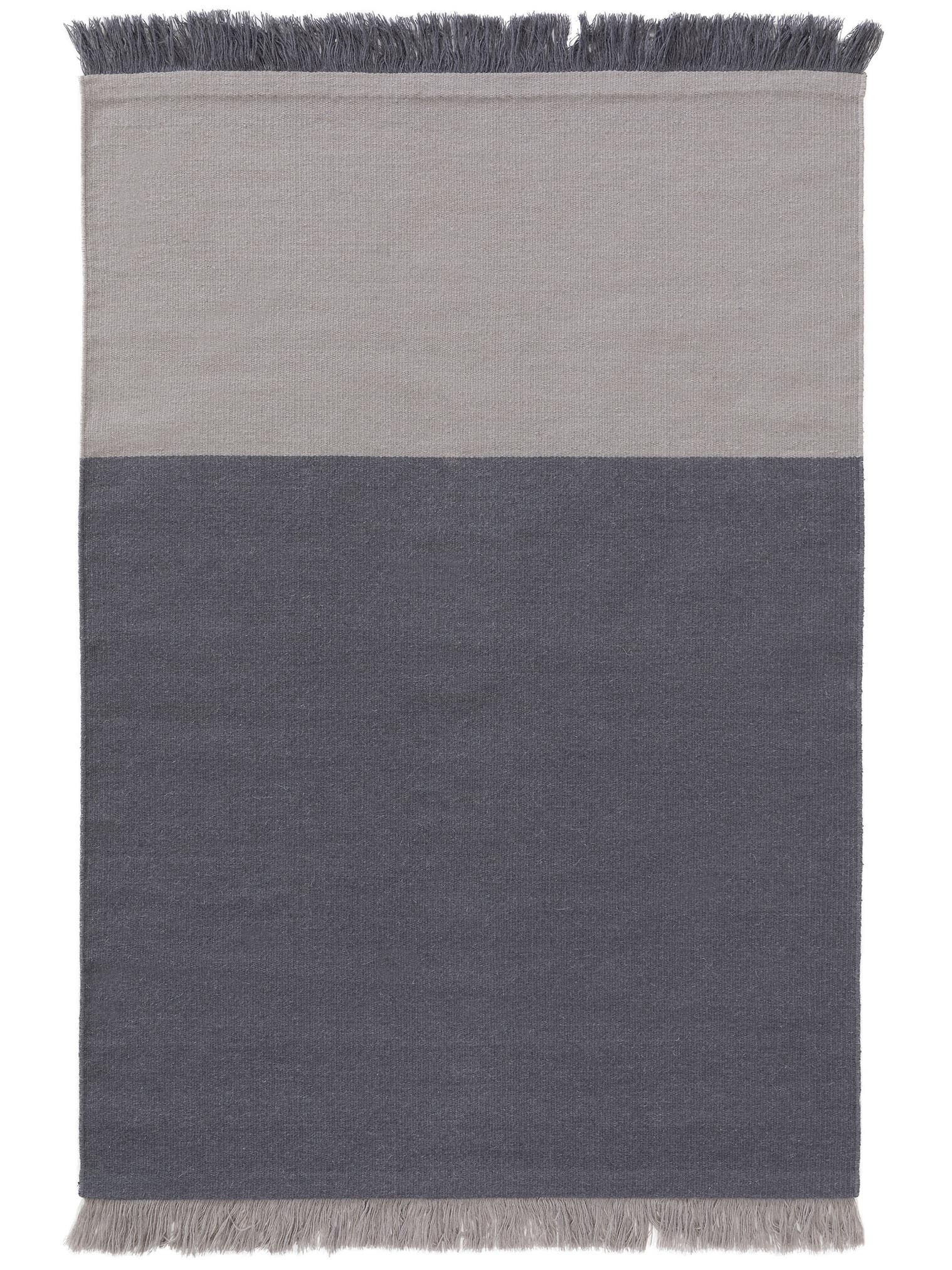 Teppich aus 100% Wolle in Grau mit bis 5 mm hohem Flor von benuta Pop