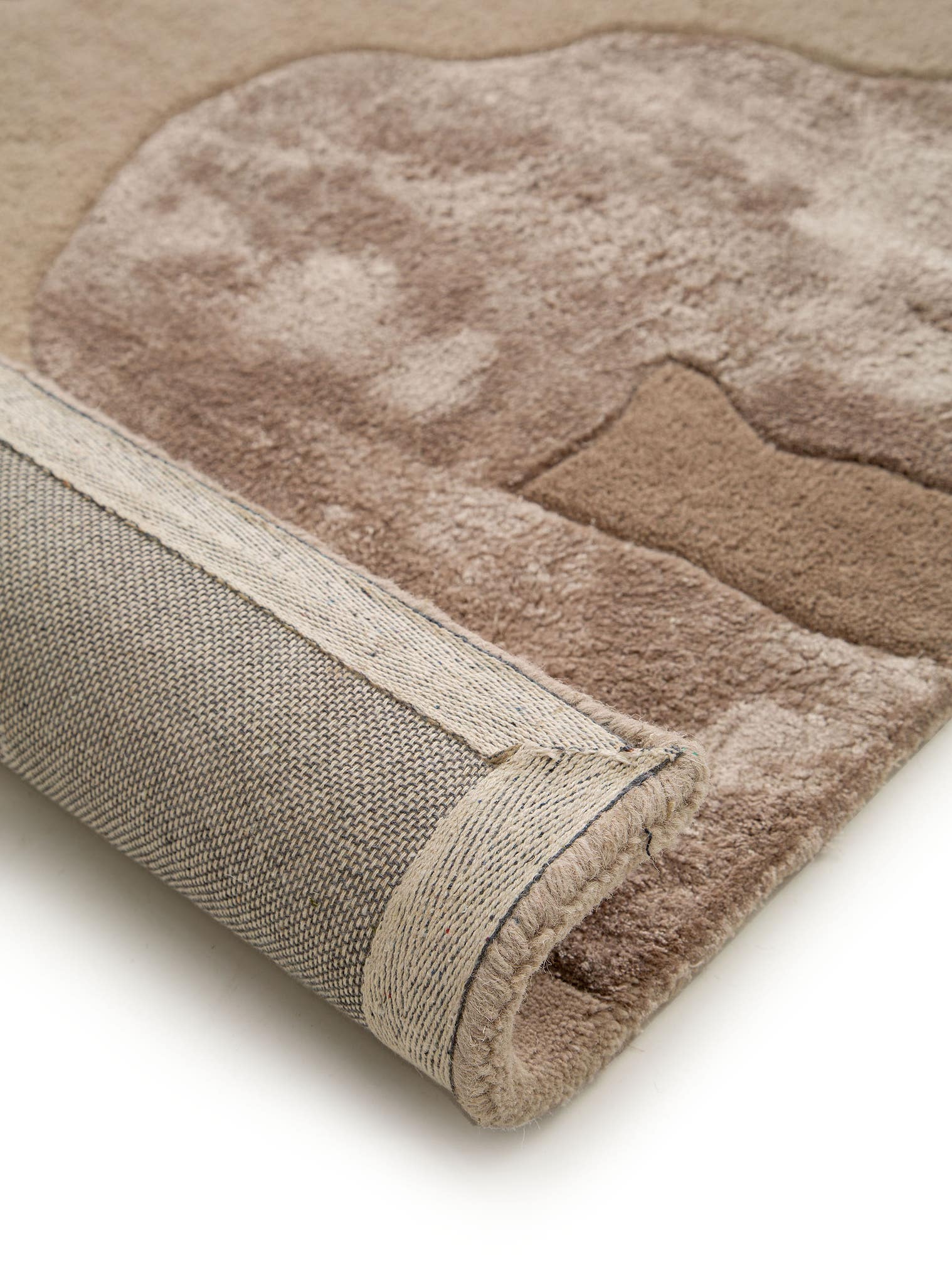 Tappeto di 50% Lanal, 50% Viscosa in Beige con pelo alto 6 - 10 mm da benuta