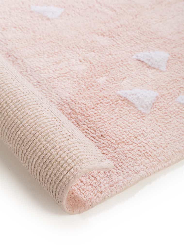 Rug made of 100% Cotton in Pink with a 11 - 20 mm high pile by Lytte