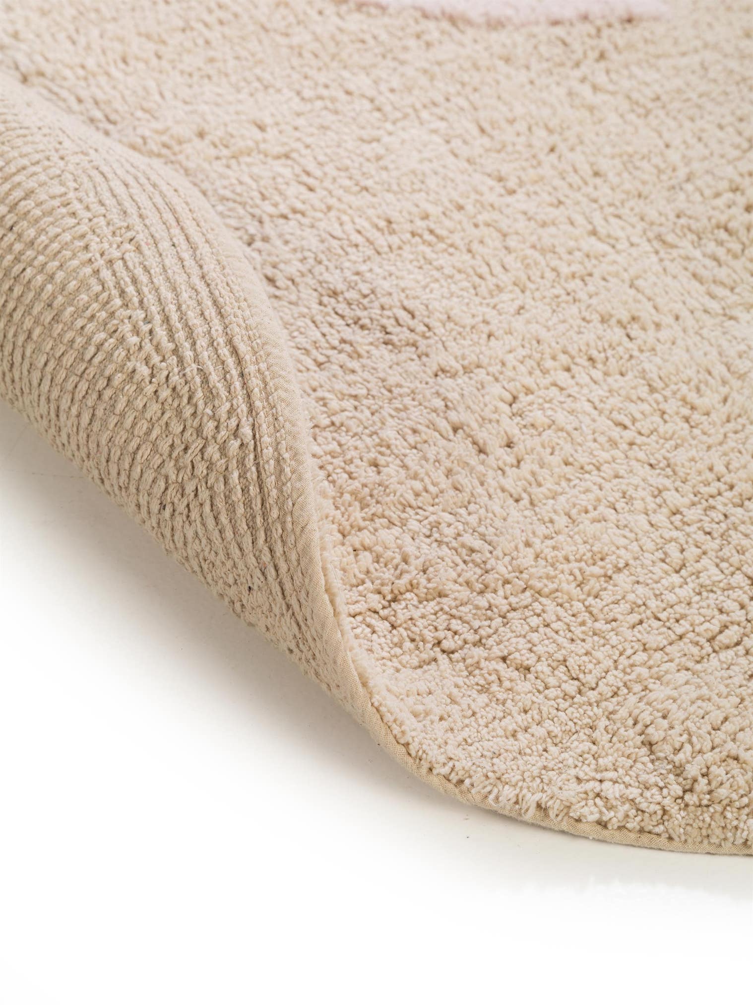 Teppich aus 100% Baumwolle in Beige mit 11 bis 20 mm hohem Flor von Lytte