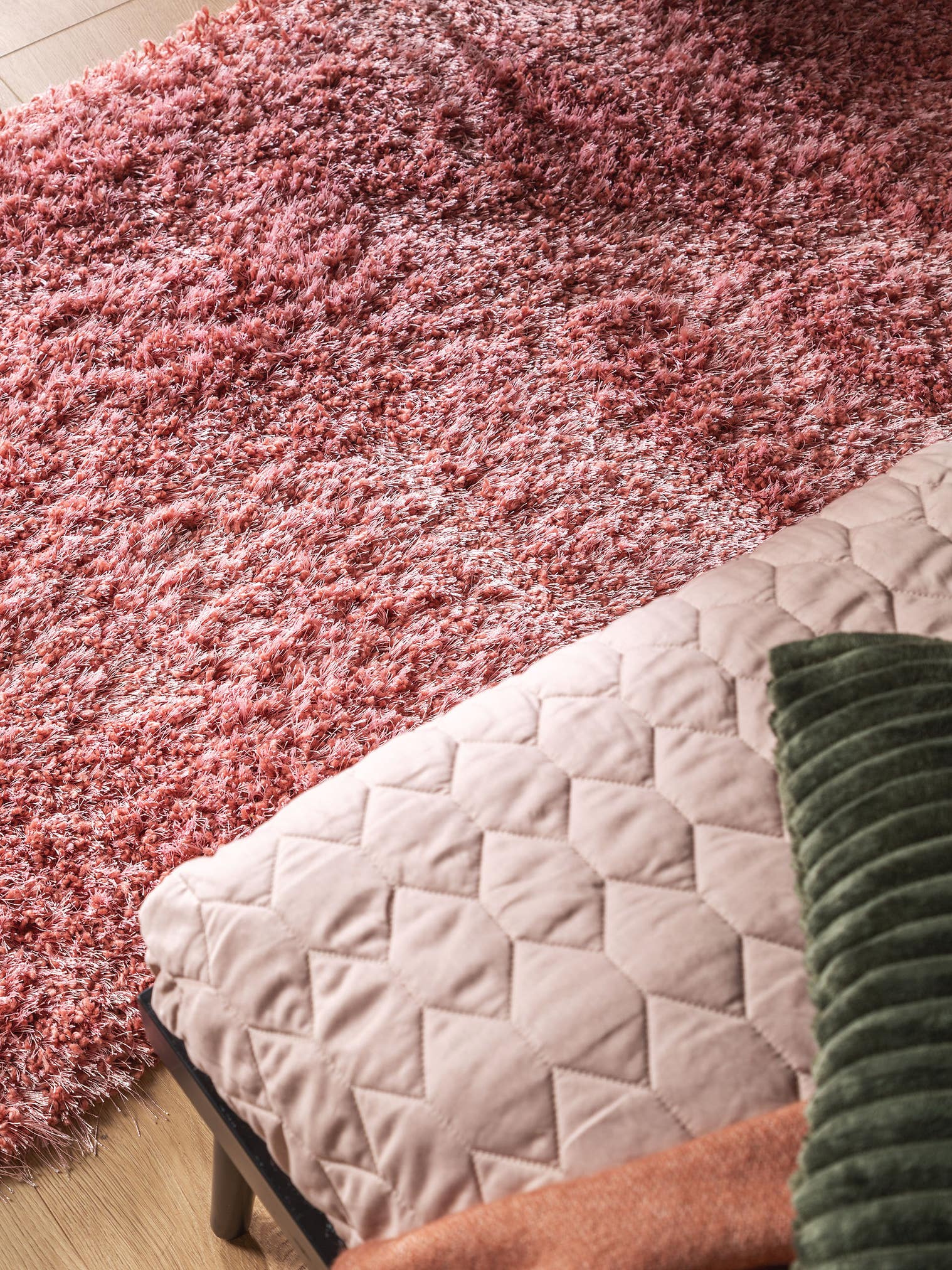 Tapis en 50% Polyester, 50% Polypropylène en Rose avec une pile de 41 - 50 mm de hauteur de benuta