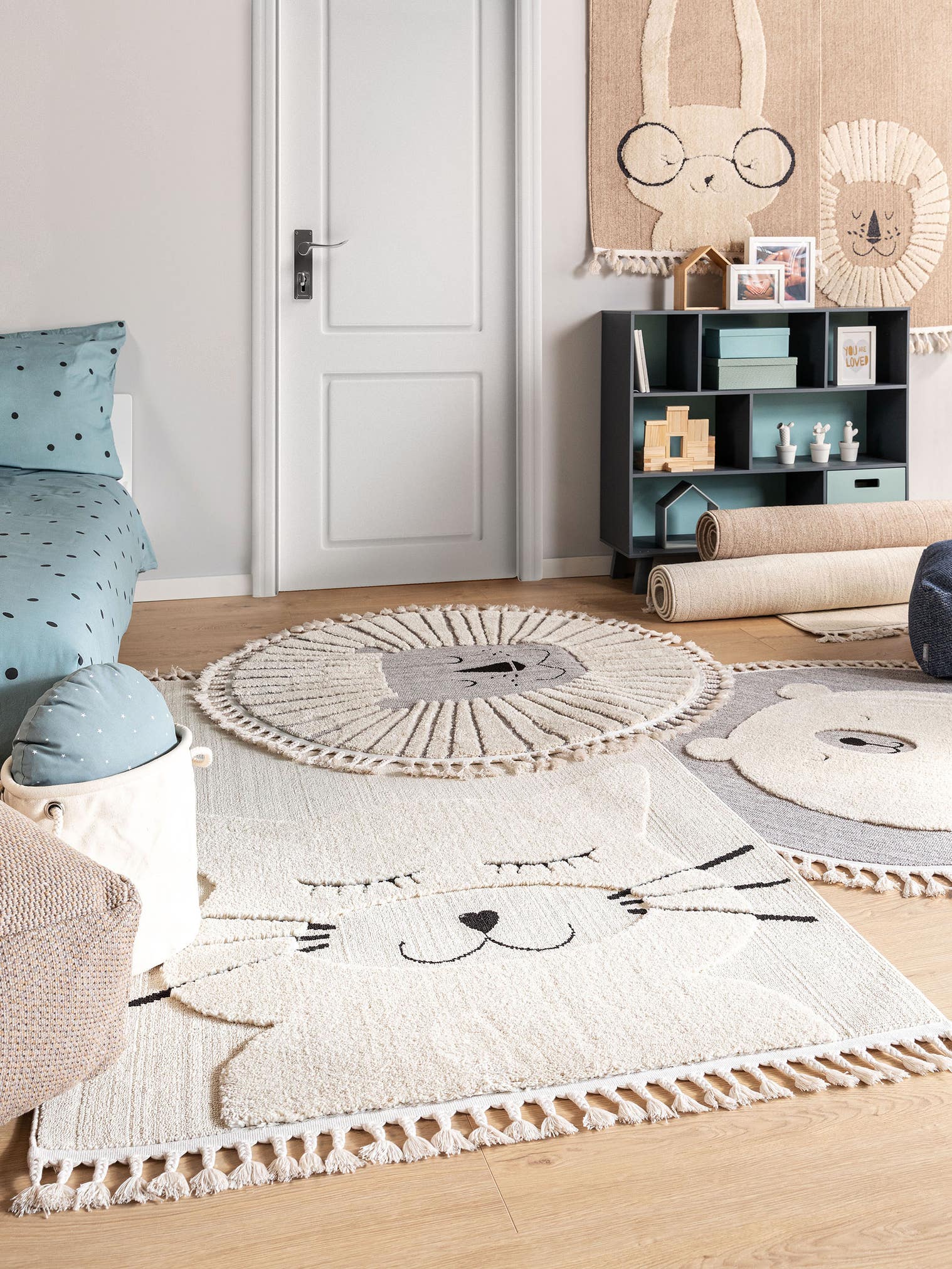 Tappeto di 100% Poliestere in Beige con pelo alto 11 - 20 mm da Lytte
