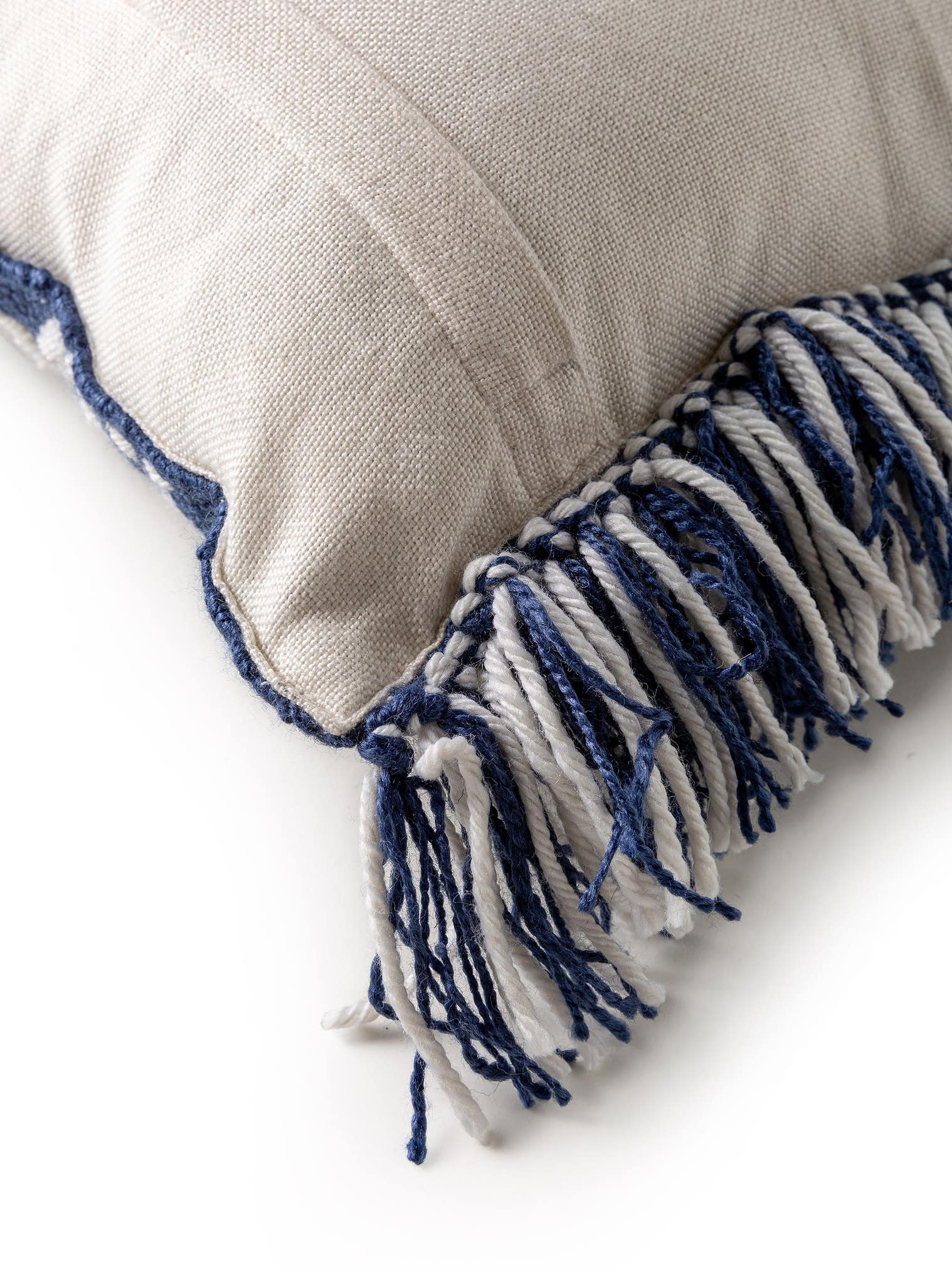 Coussin d'intérieur et d'extérieur Morty Bleu foncé en motif Géométrique en 100% Polyester de benuta Pure