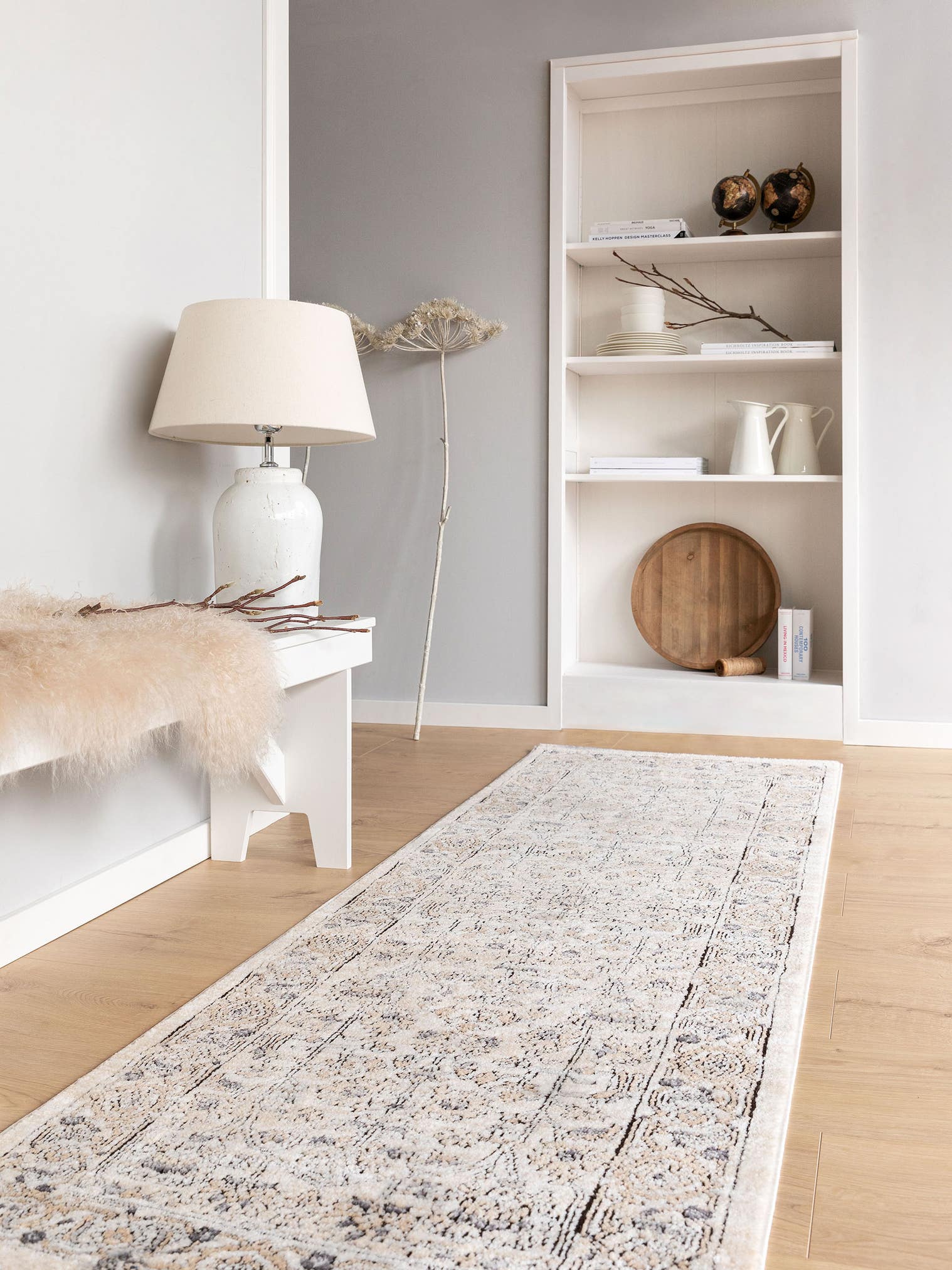 Tappeto di 70% Poliestere, 30% Polipropilene in Beige con pelo alto 11 - 20 mm da benuta Nest