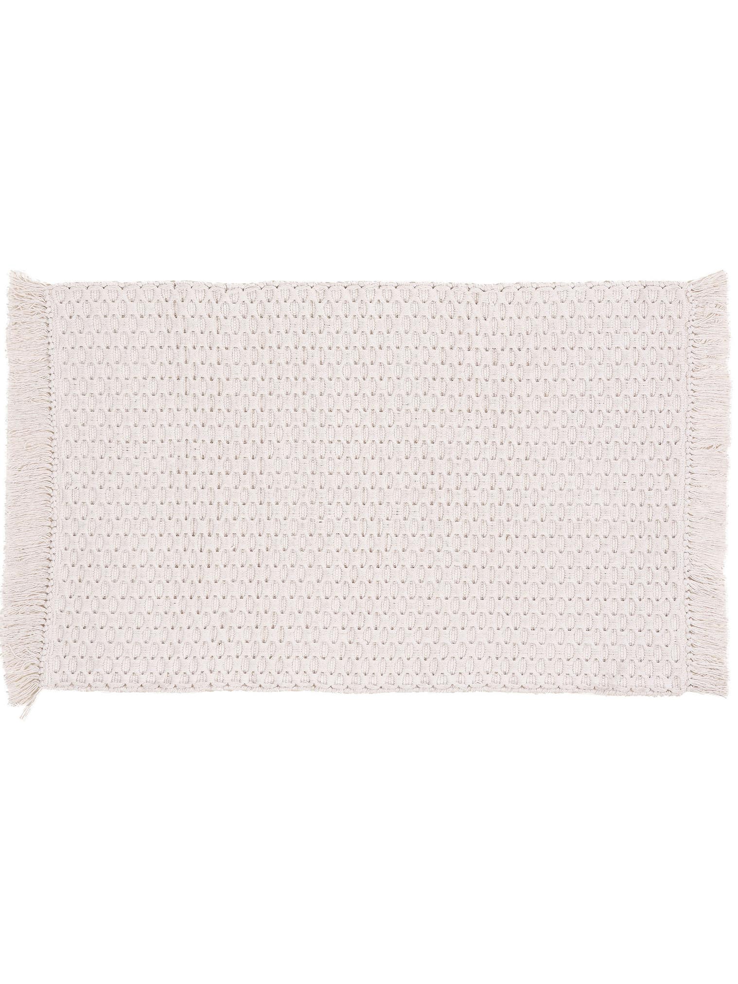 Teppich aus 100% Baumwolle in Weiß mit 11 bis 20 mm hohem Flor von benuta Nest