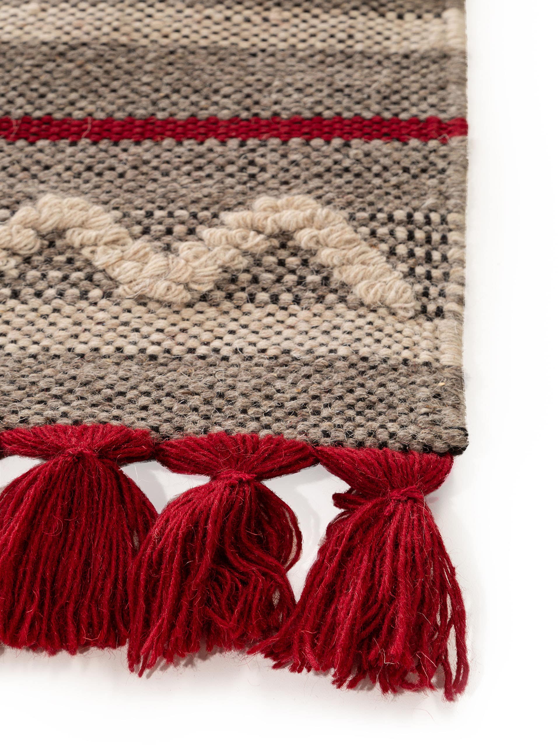 Rug made of 65% Wool, 25% Cotton, 10% Polyamide in Grey with a 1- 5 mm high pile by benuta Pure