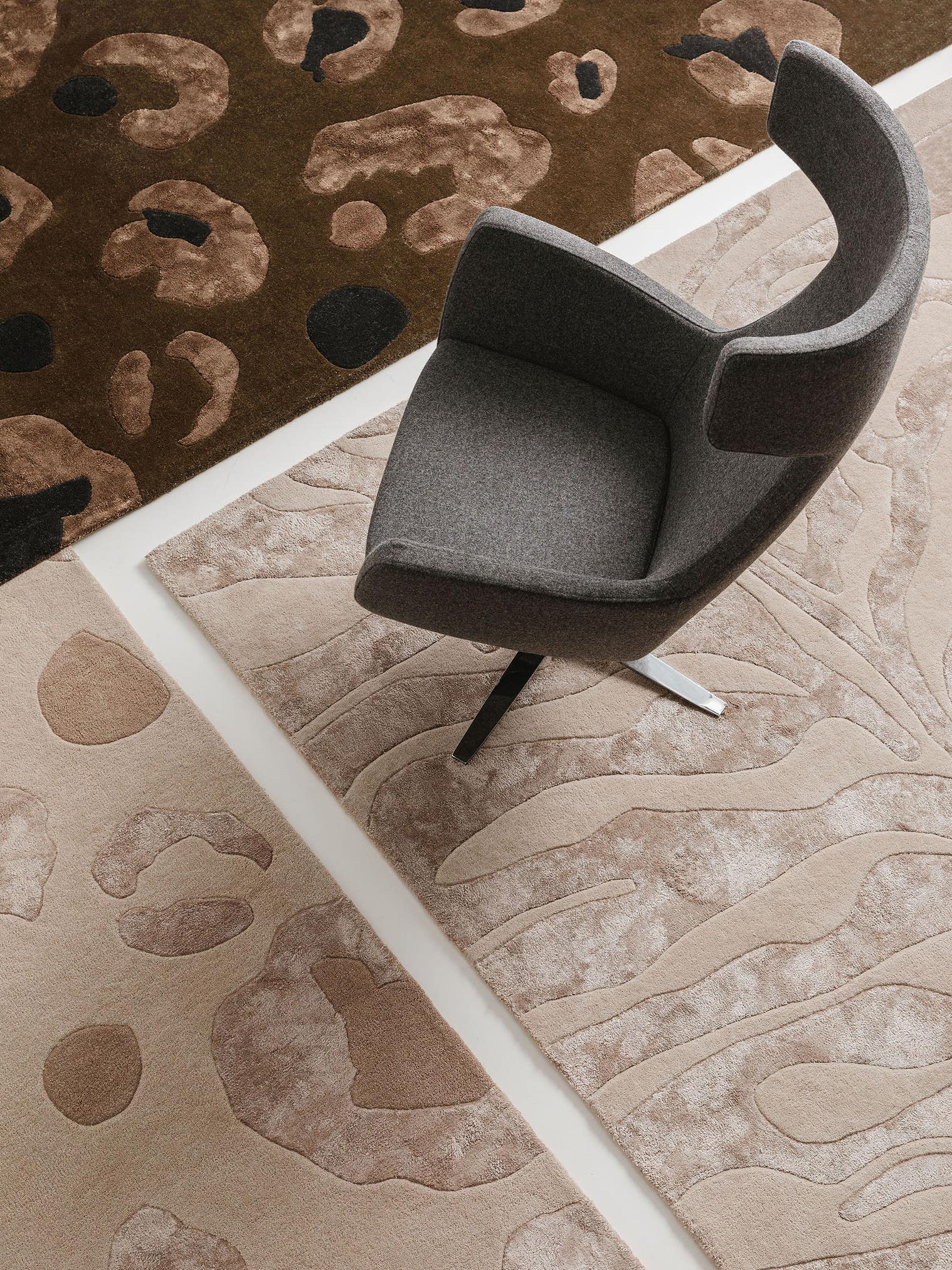 Tappeto di 50% Lanal, 50% Viscosa in Beige con pelo alto 6 - 10 mm da benuta