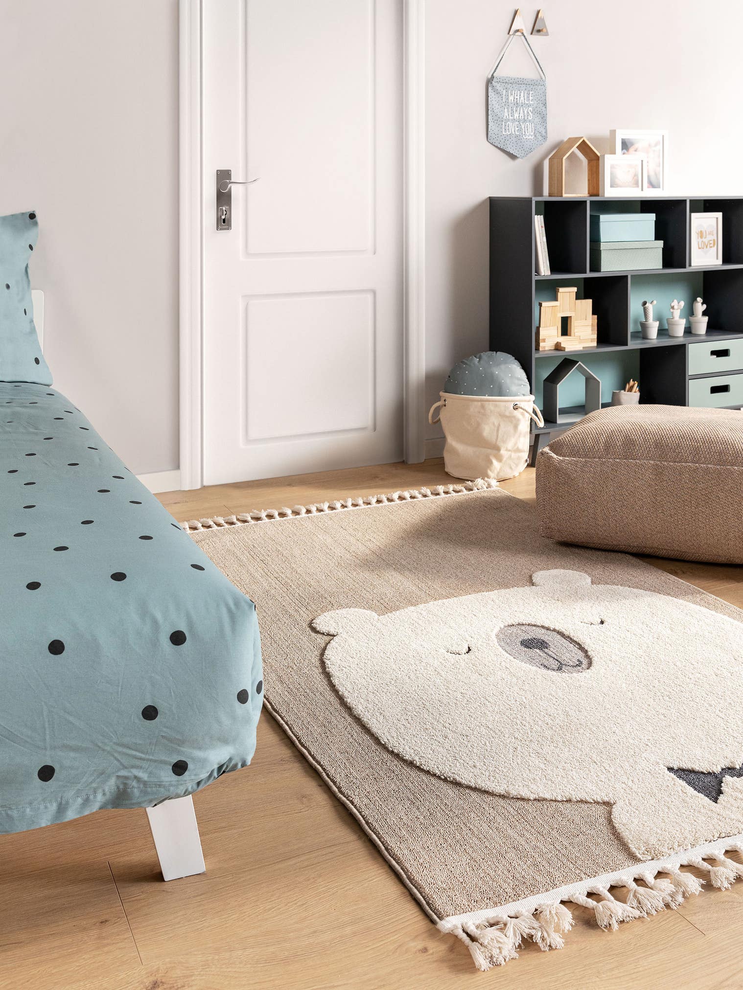 Tappeto di 100% Poliestere in Beige con pelo alto 11 - 20 mm da Lytte