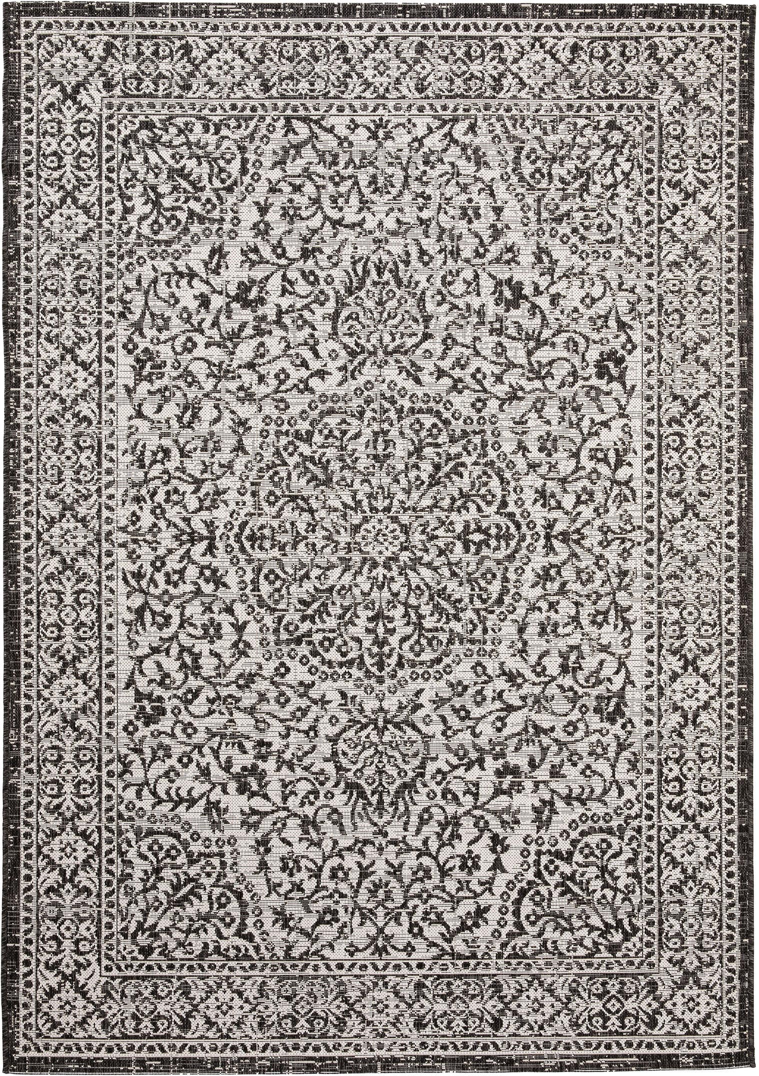Teppich aus 100% Polypropylen in Schwarz/Weiß mit bis 5 mm hohem Flor von benuta Nest