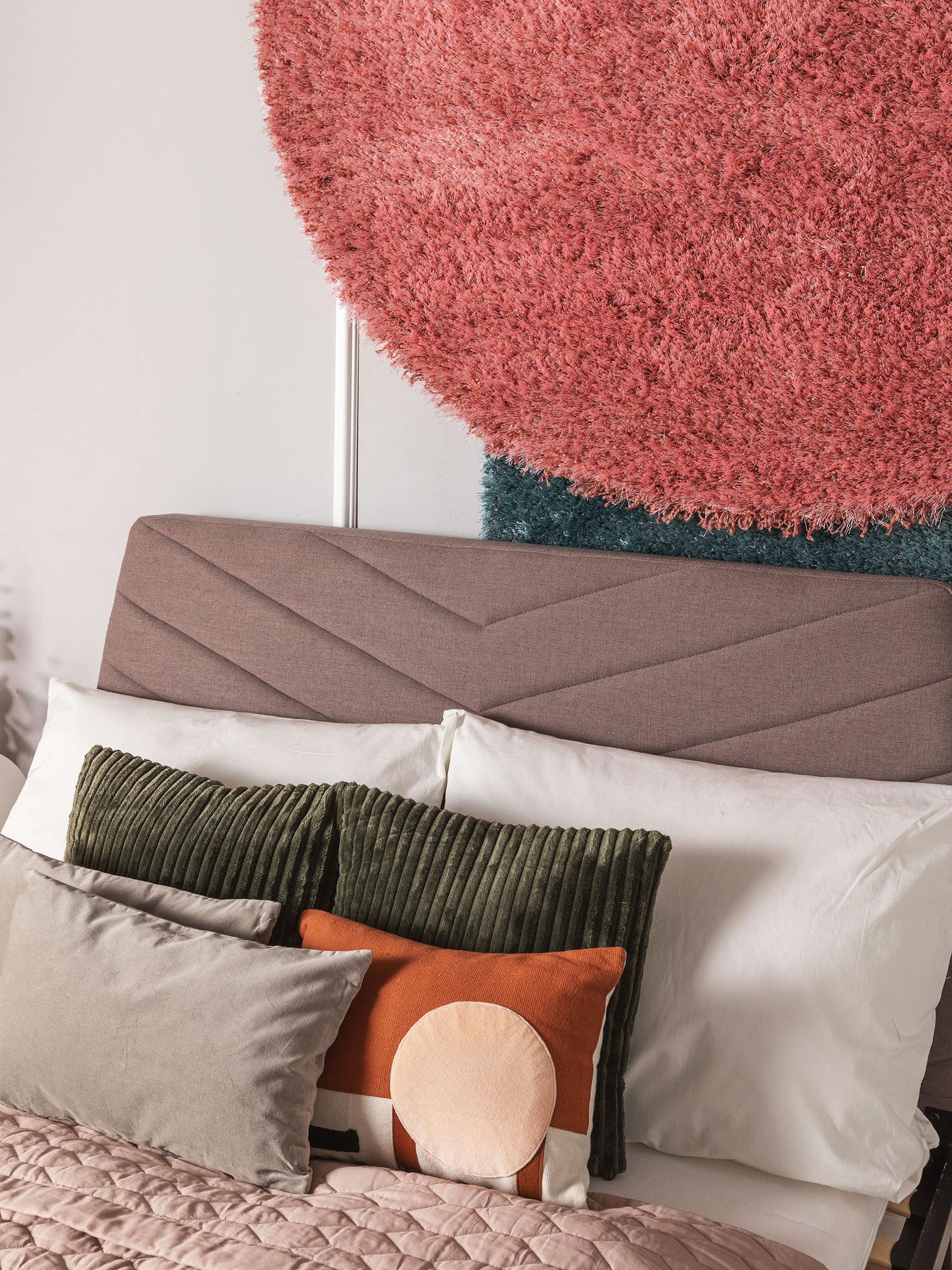 Tapis en 50% Polyester, 50% Polypropylène en Rose avec une pile de 41 - 50 mm de hauteur de benuta
