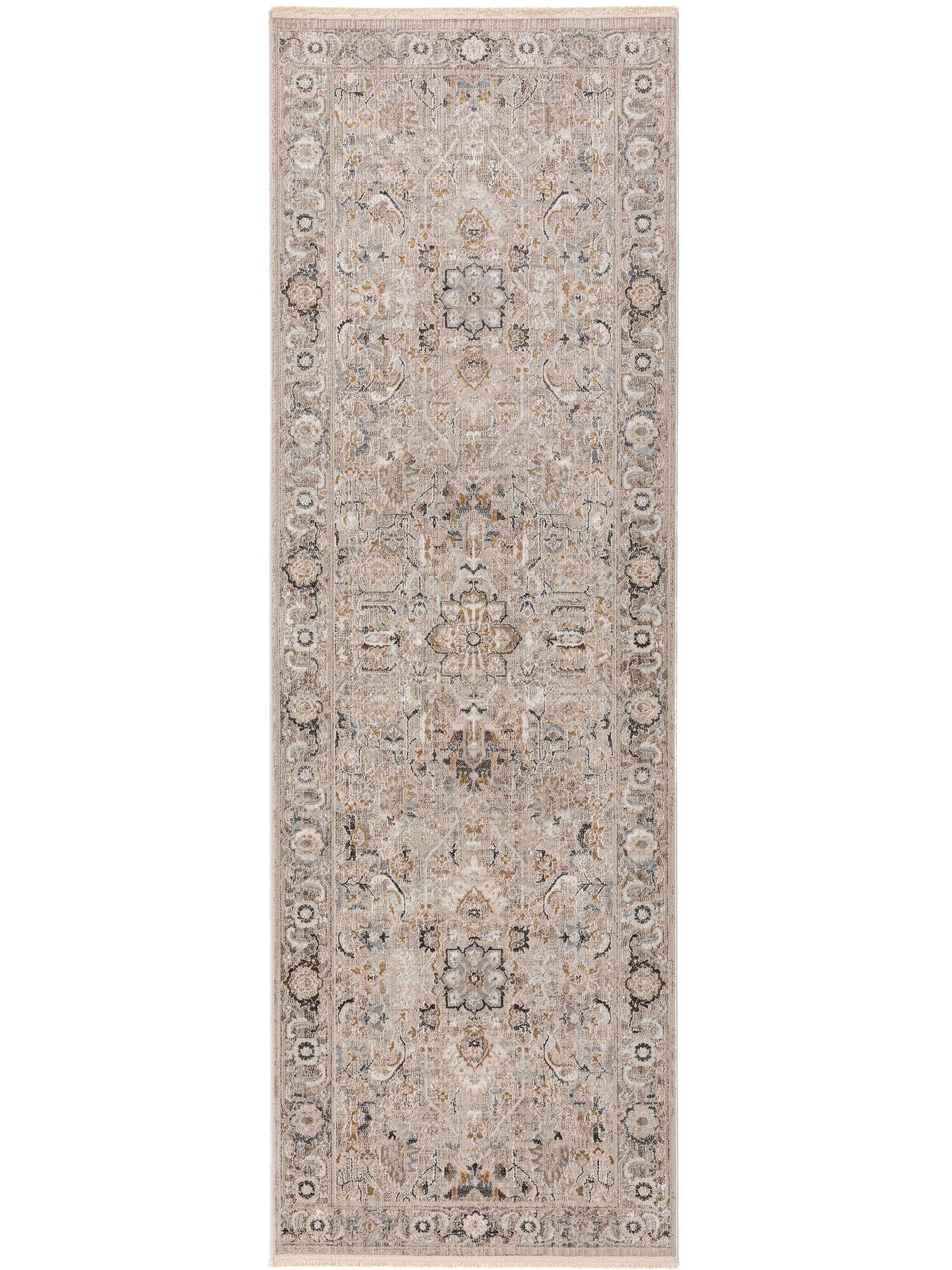 Teppich aus 65% Viskose, 35% Polyester in Grau mit 6 bis 10 mm hohem Flor von benuta Nest